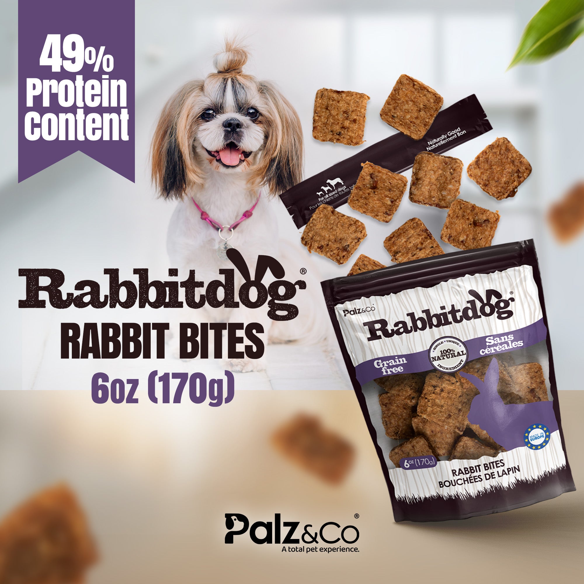 Rabbitdog Rabbit Bites Dog Treats, Grain-Free - 6 oz