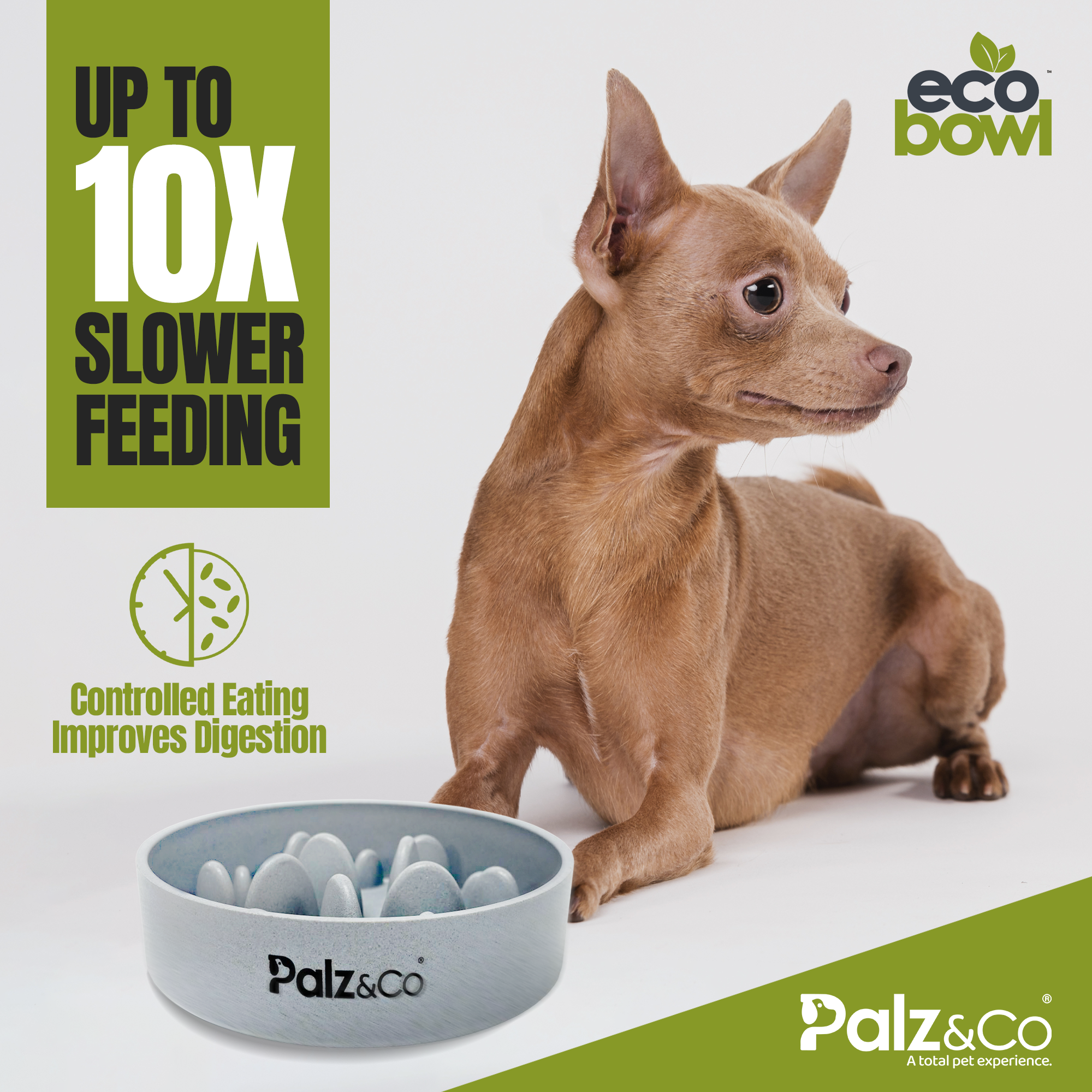 EcoBowl Slow Feeder Dog Bowls - 28oz & 48oz