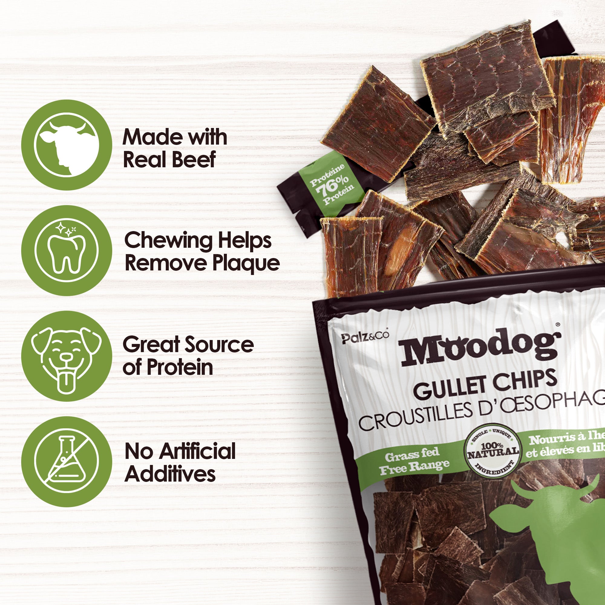 Moodog Beef Gullet Chips - 5 oz