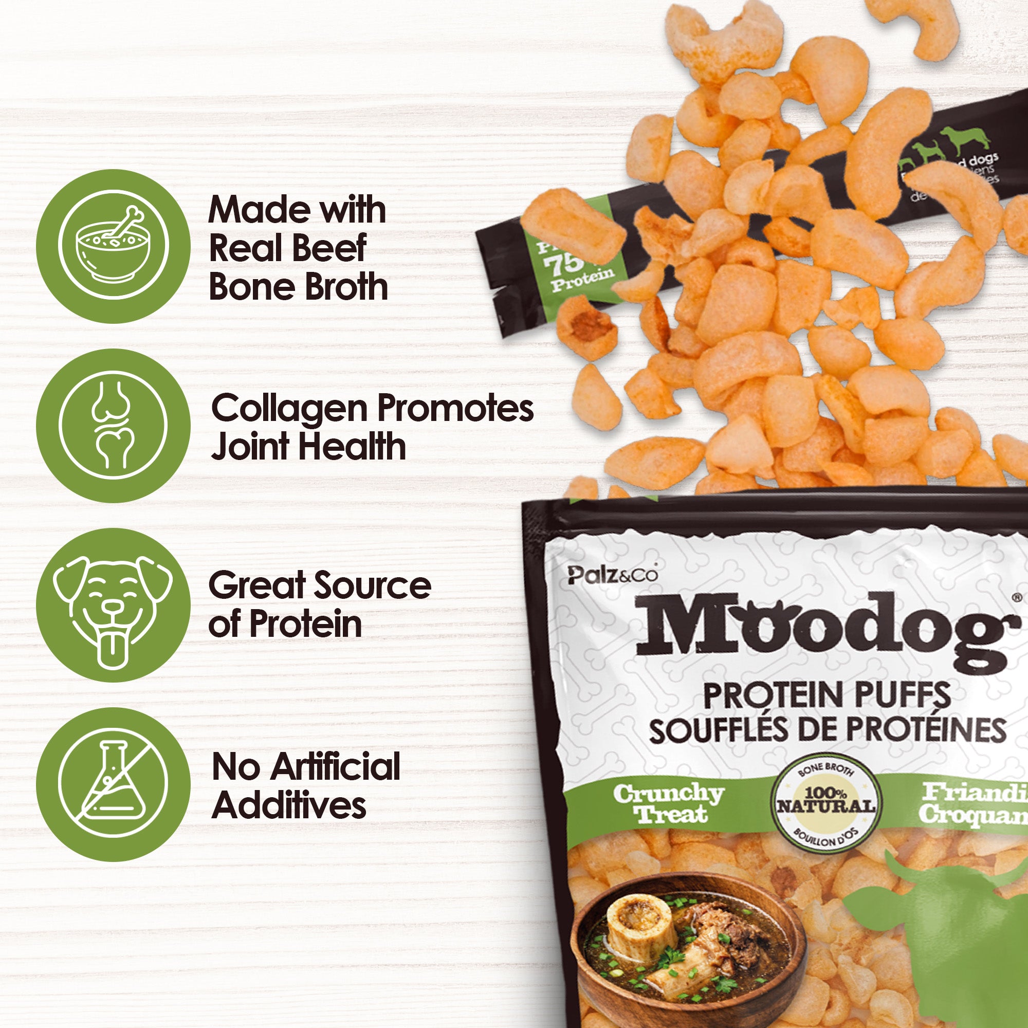 Moodog Beef Protein Puffs