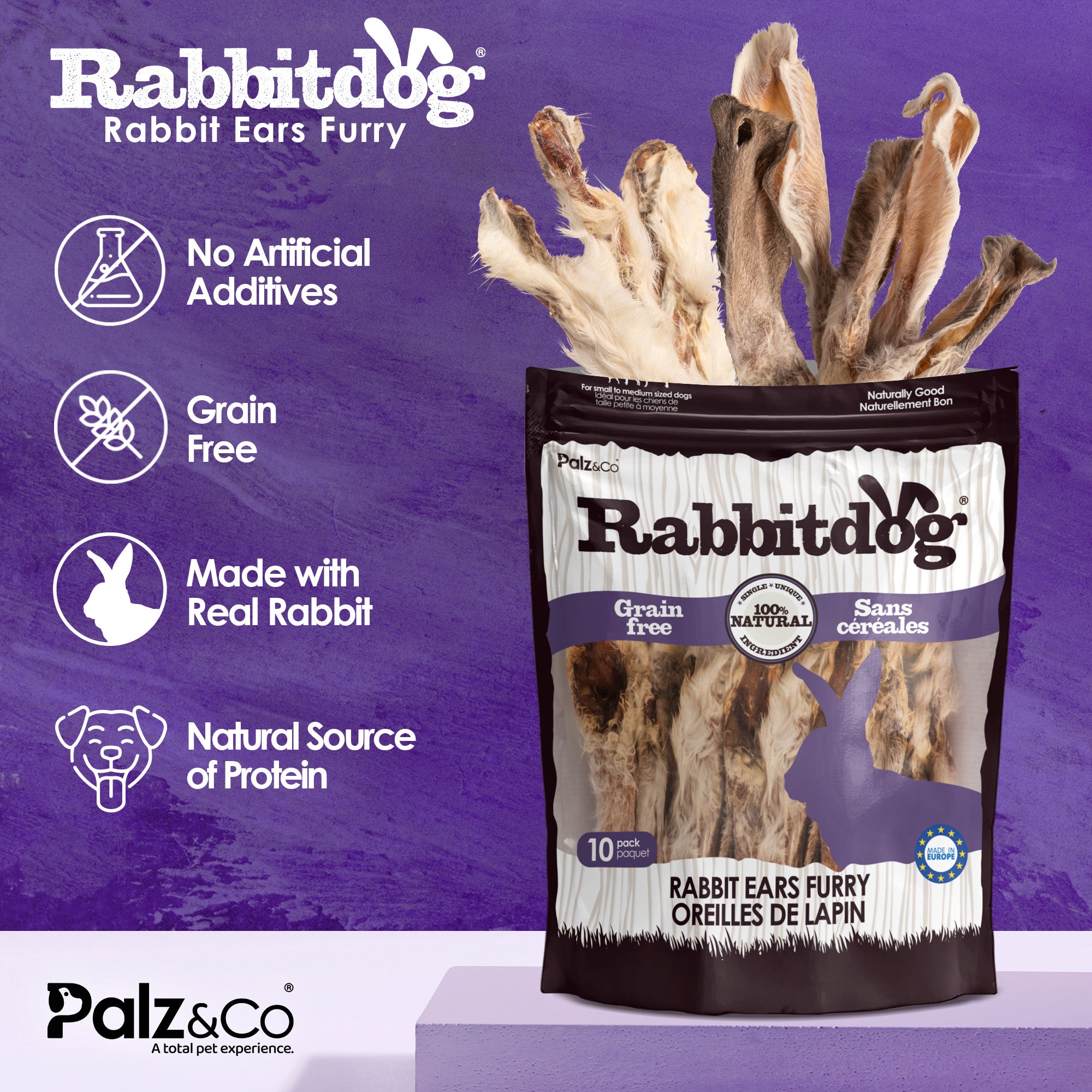 Rabbitdog Rabbit Ears (With Fur) - Pack of 10, 15, & 25
