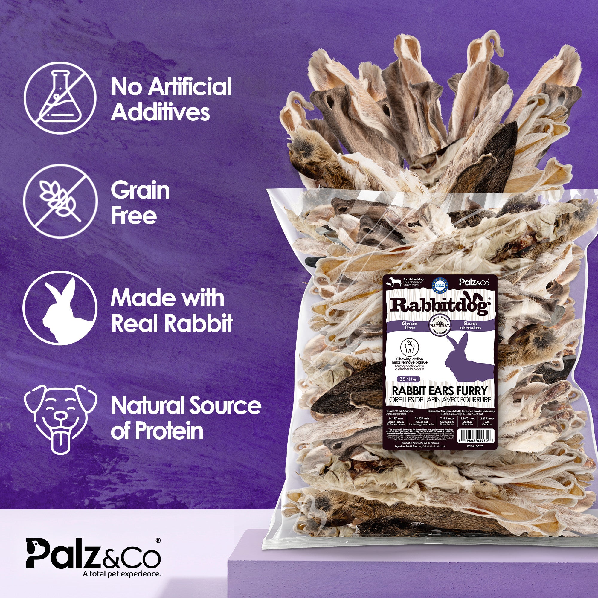 Rabbitdog Rabbit Ears - 2.2 lbs (1kg)