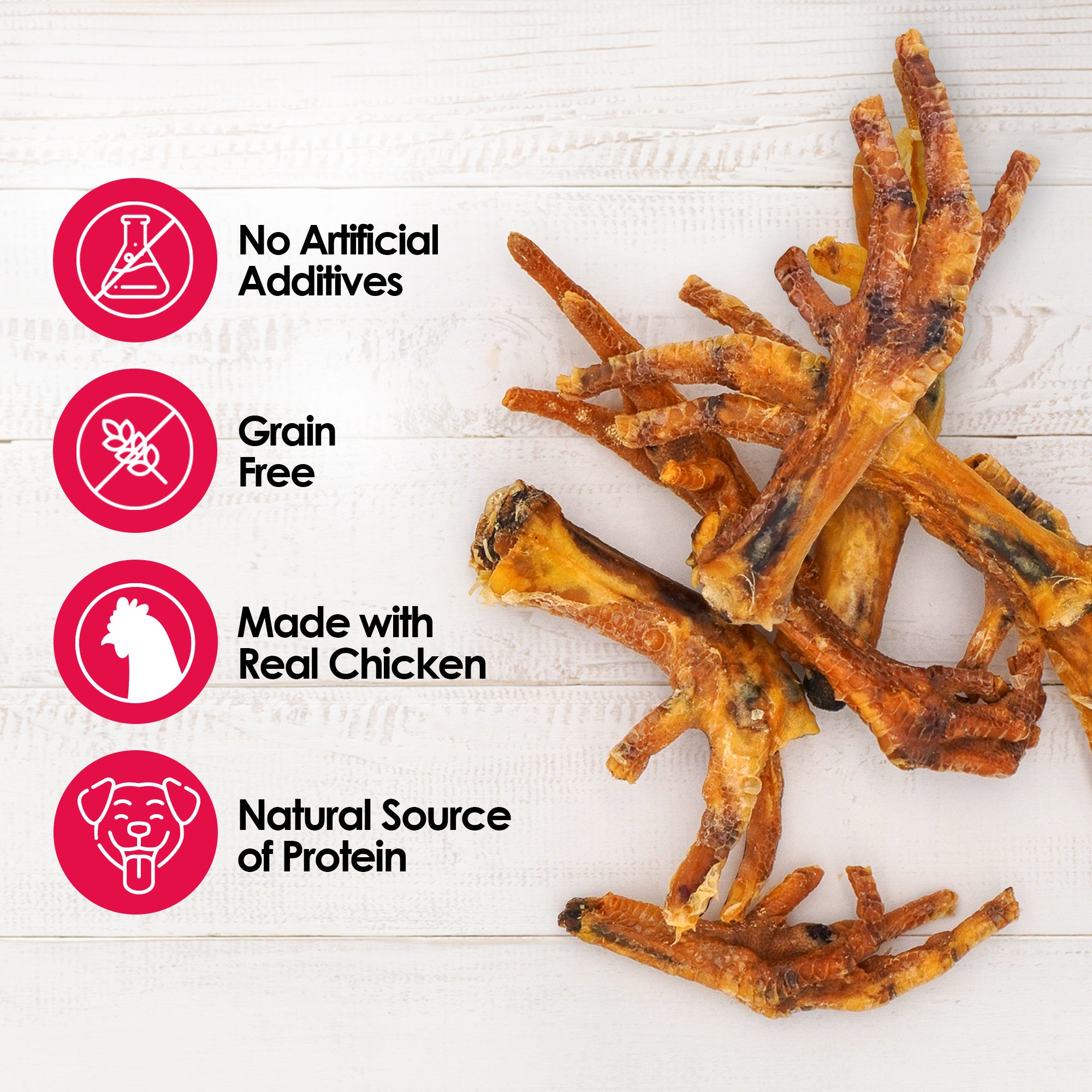 Birddog Chicken Feet Dog Treats - Pack of 10 & 35