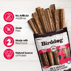 Birddog Duck Sausage Dog Treats - Pack of 8 & 20