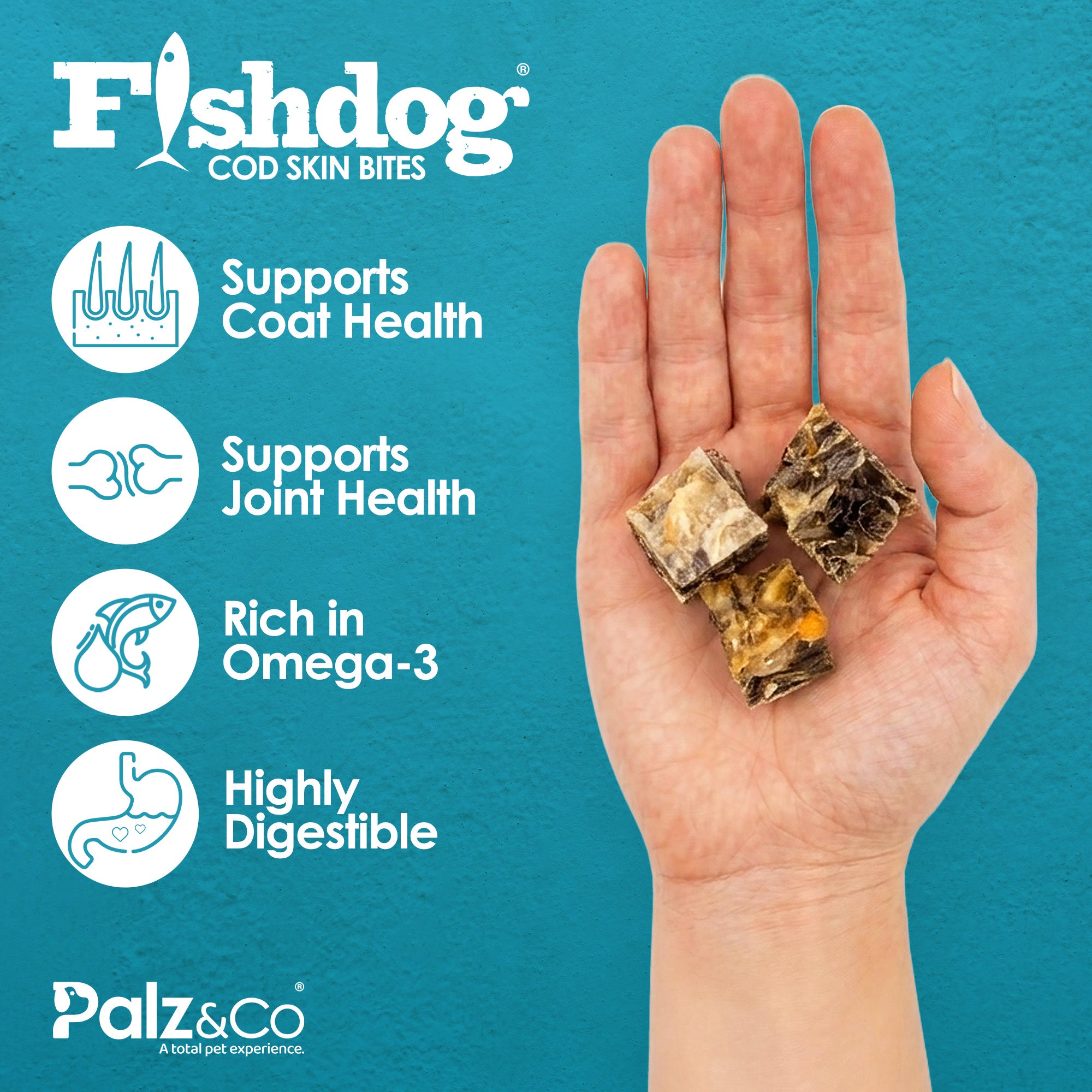 Fishskin Dog Cod Bites Cubes - 2.5 oz