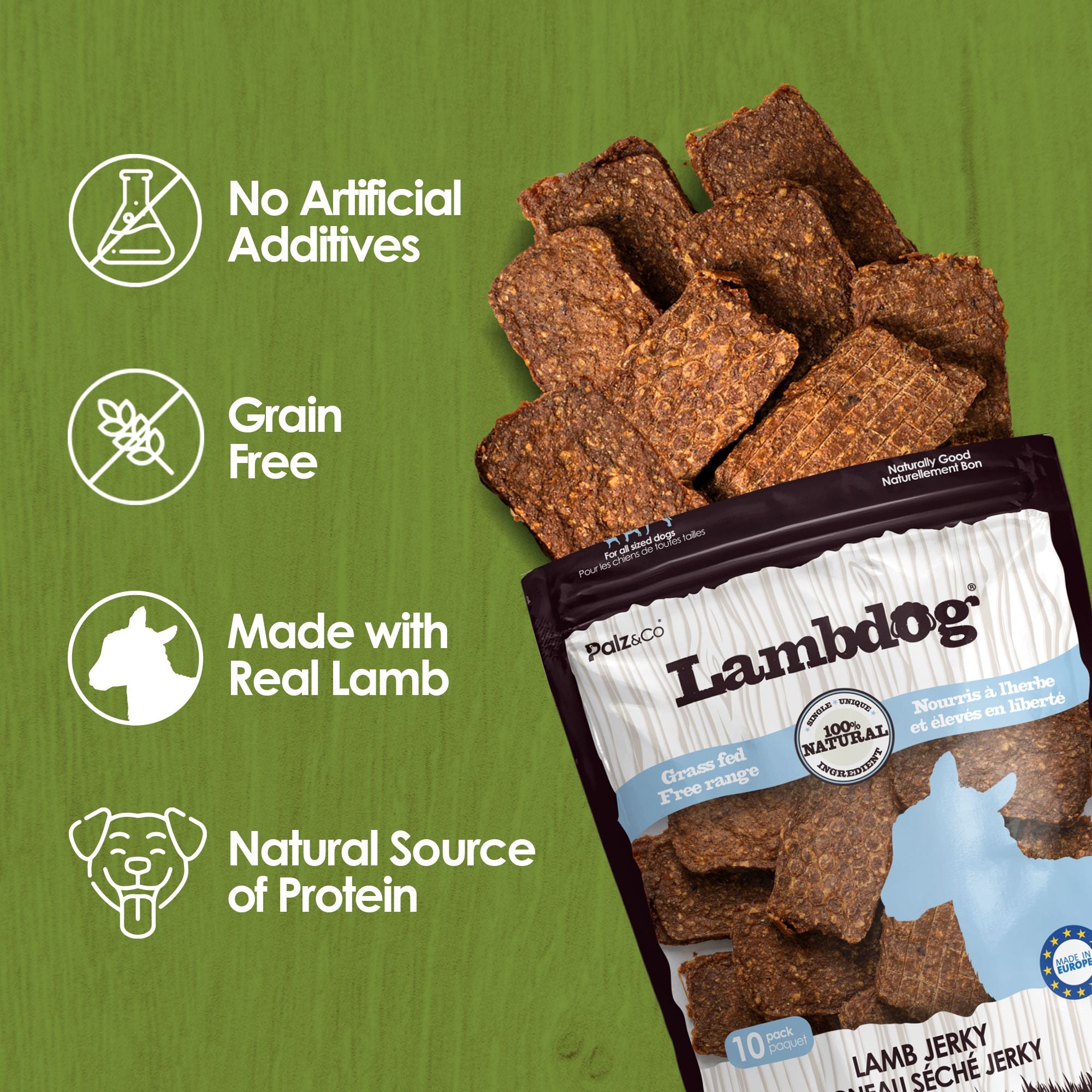 Lambdog Lamb Jerky Chews - Pack of 10