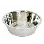 Stainless Steel Dog Bowls, Embossed with Paw & Bone - 8oz to 48oz
