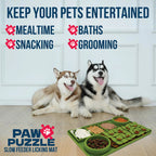 Paw Puzzle Silicone 2-in-1 Slow Feeder & Lick Mat - 3 Sizes & Colors