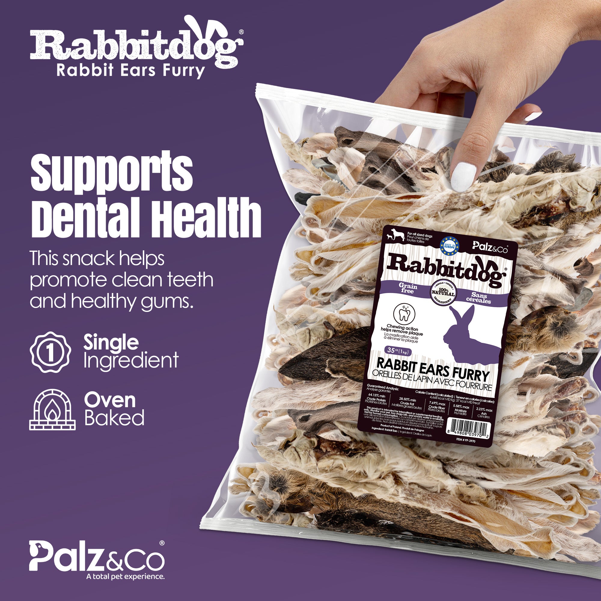 Rabbitdog Rabbit Ears - 2.2 lbs (1kg)