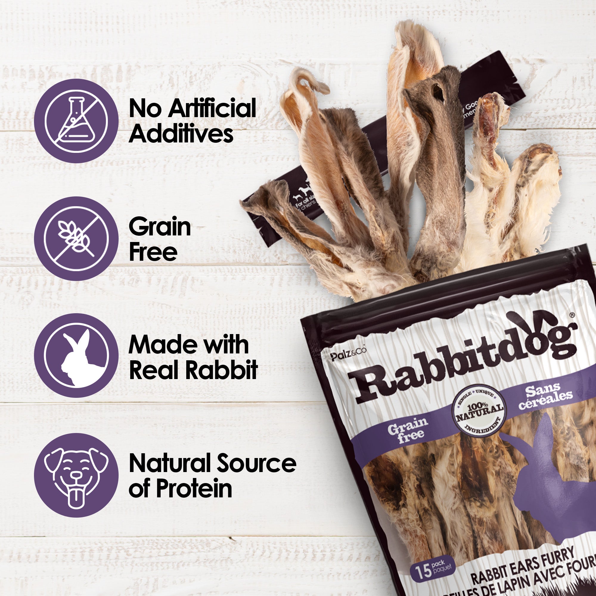 Rabbitdog Rabbit Ears (With Fur) - Pack of 10, 15, & 25