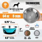 Thermocool Insulated Pet Bowls, No-Skid Base