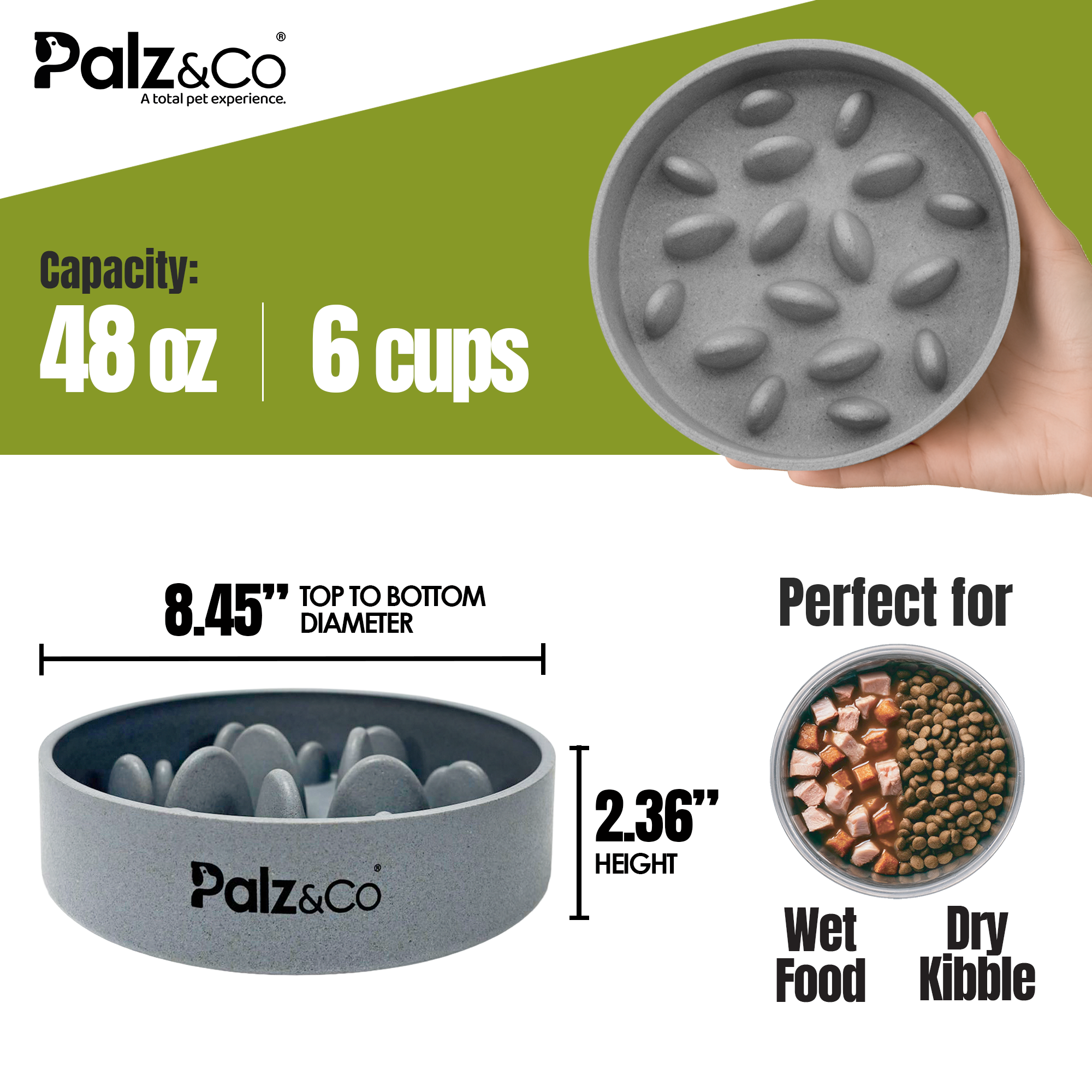 EcoBowl Slow Feeder Dog Bowls - 28oz & 48oz