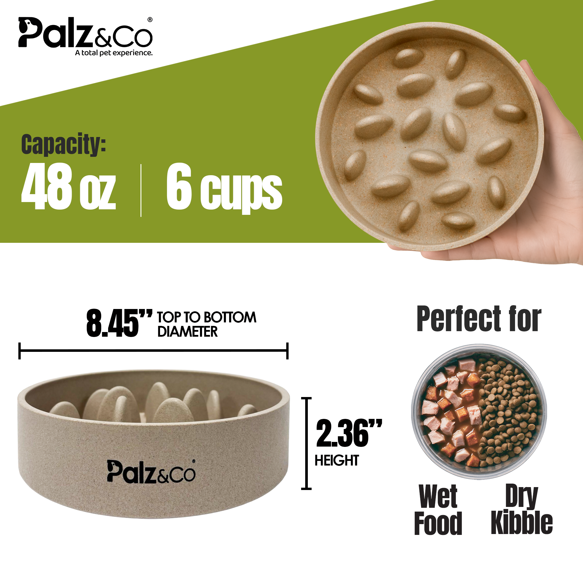 EcoBowl Slow Feeder Dog Bowls - 28oz & 48oz