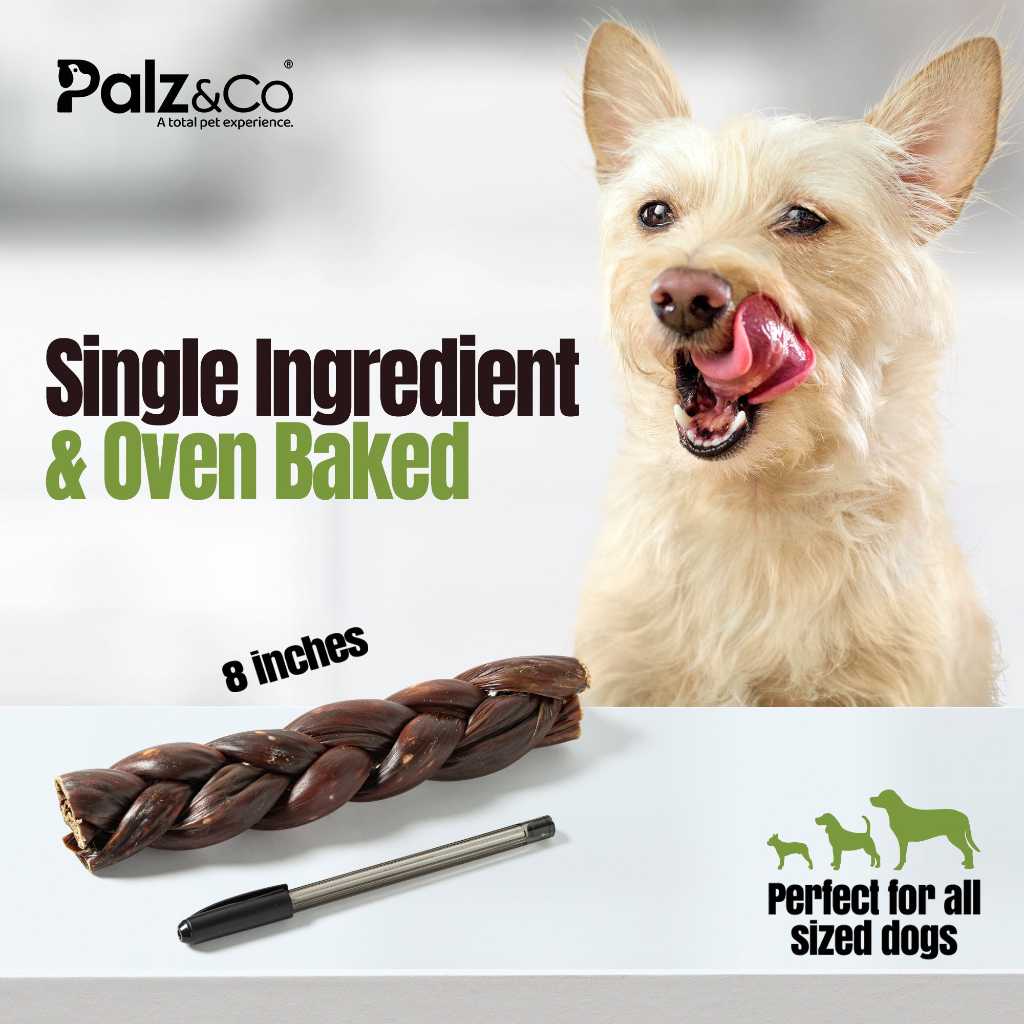 MooDog Beef Braided Gullet 8" - Pack of 2