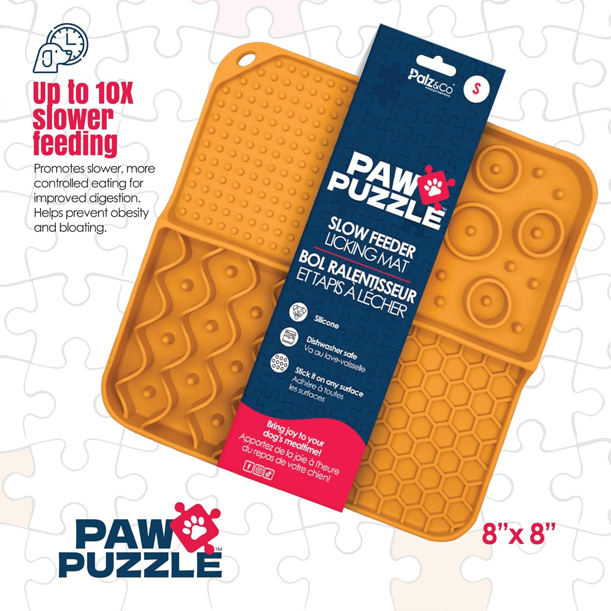 Paw Puzzle Silicone 2-in-1 Slow Feeder & Lick Mat - 3 Sizes & Colors