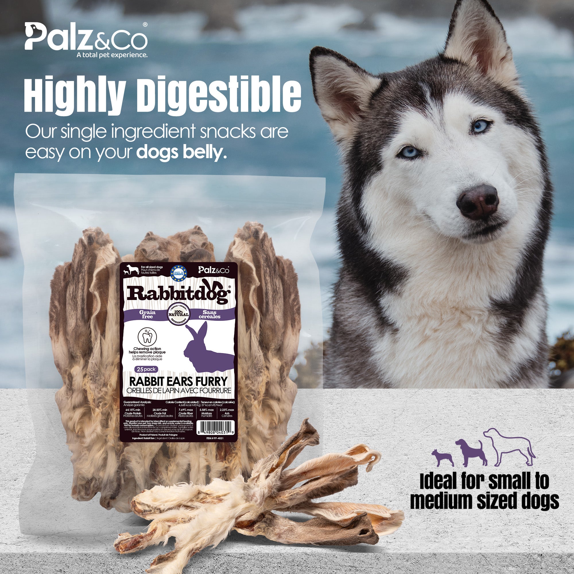 Rabbitdog Rabbit Ears (With Fur) - Pack of 10, 15, & 25