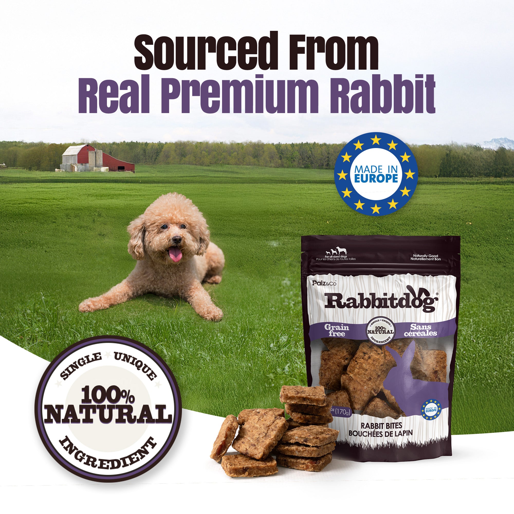 Rabbitdog Rabbit Bites Dog Treats, Grain-Free - 6 oz