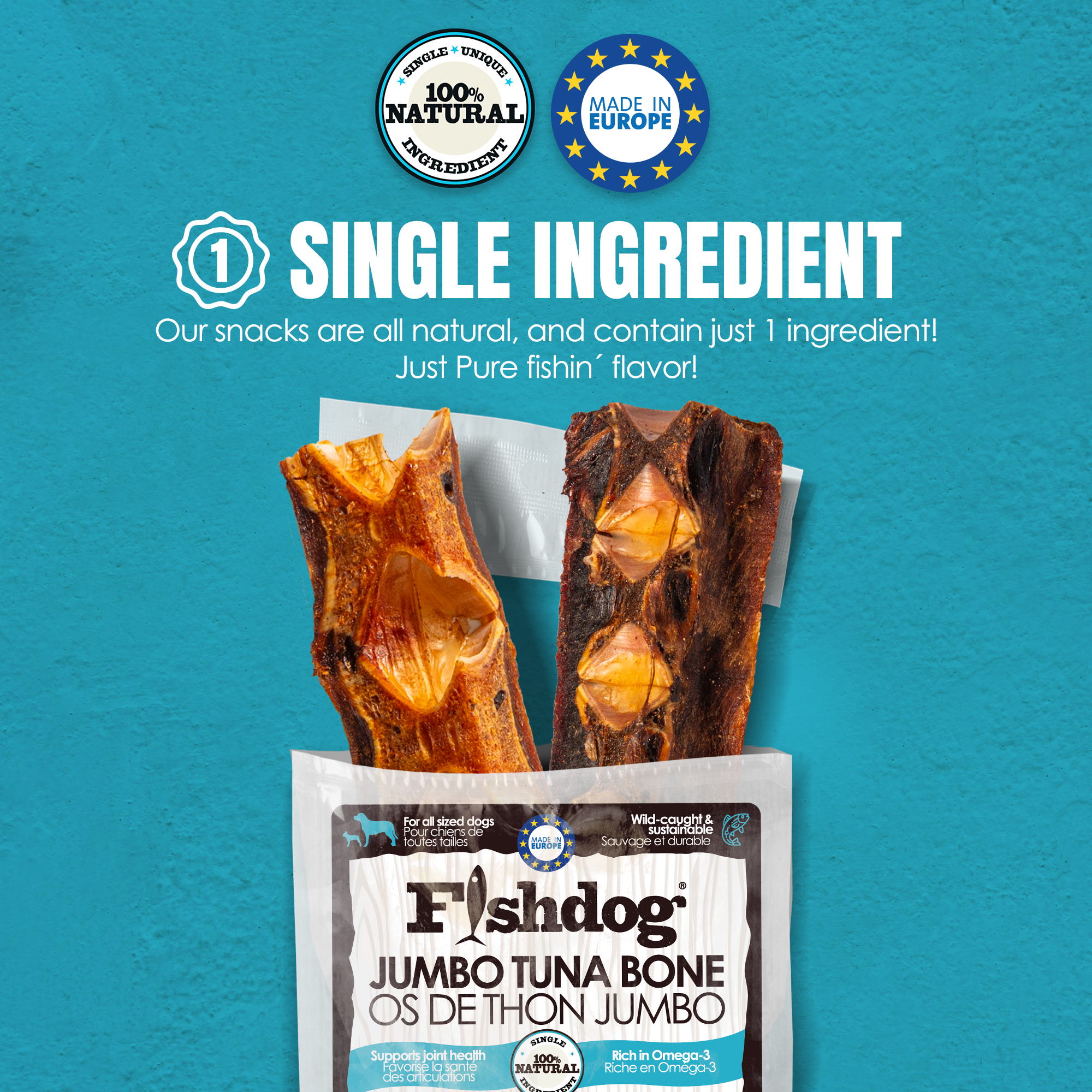 Fishdog Tuna Bones - 3.5 oz (100g) - Mini & Jumbo