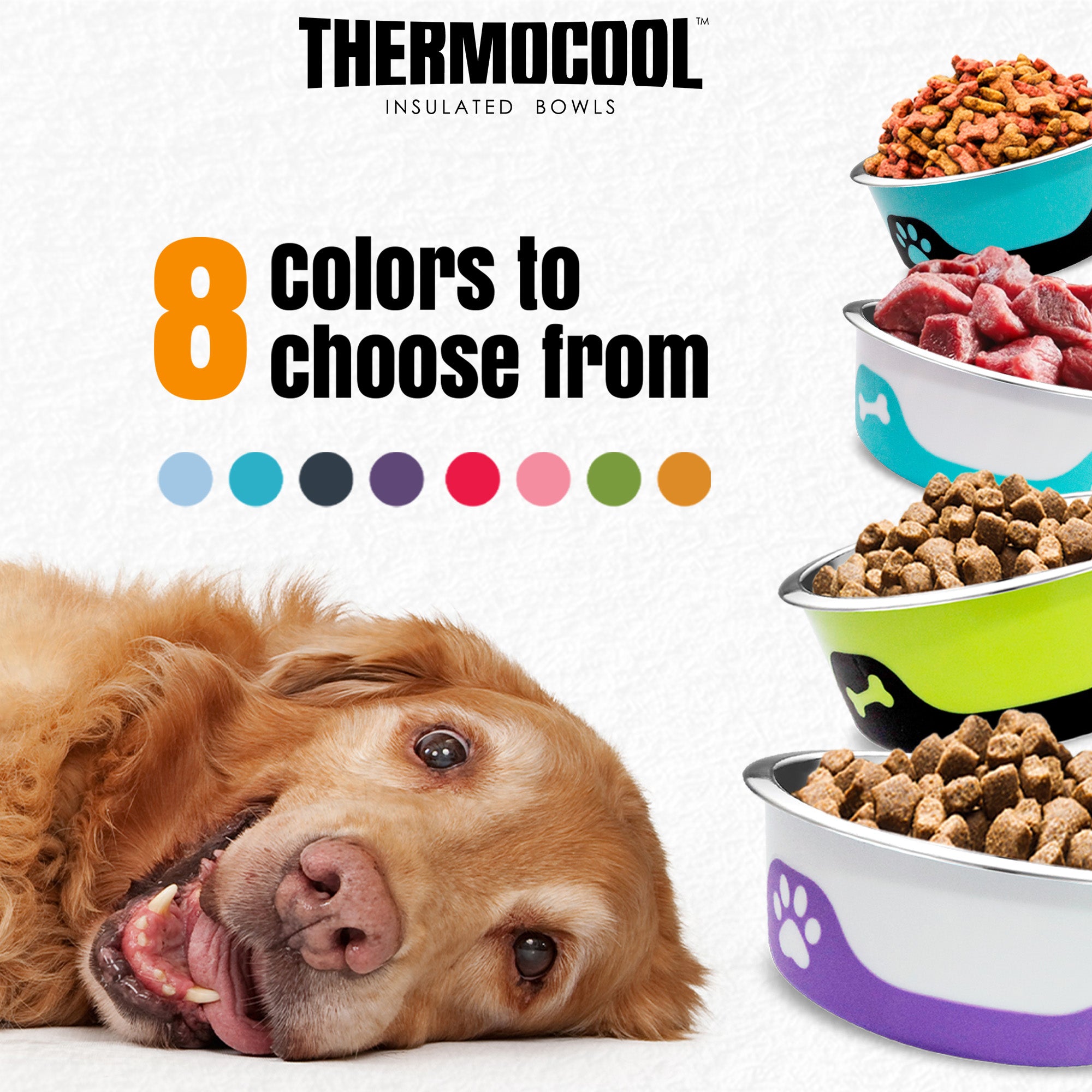 Thermocool Insulated Pet Bowls, No-Skid Base