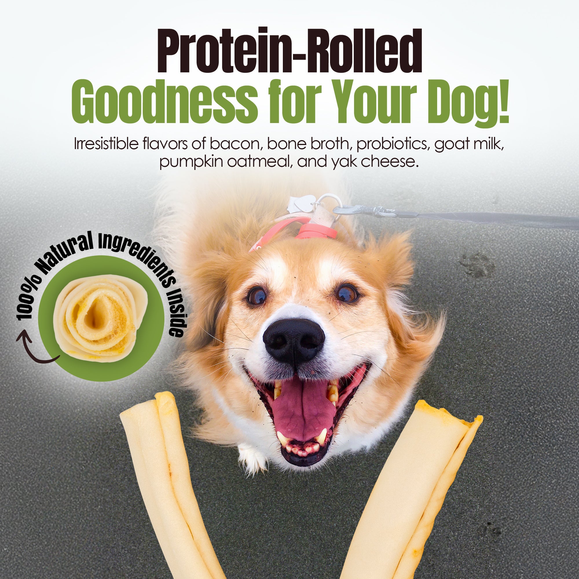 Moodog Beef Corium Collagen Roll Dog Treats