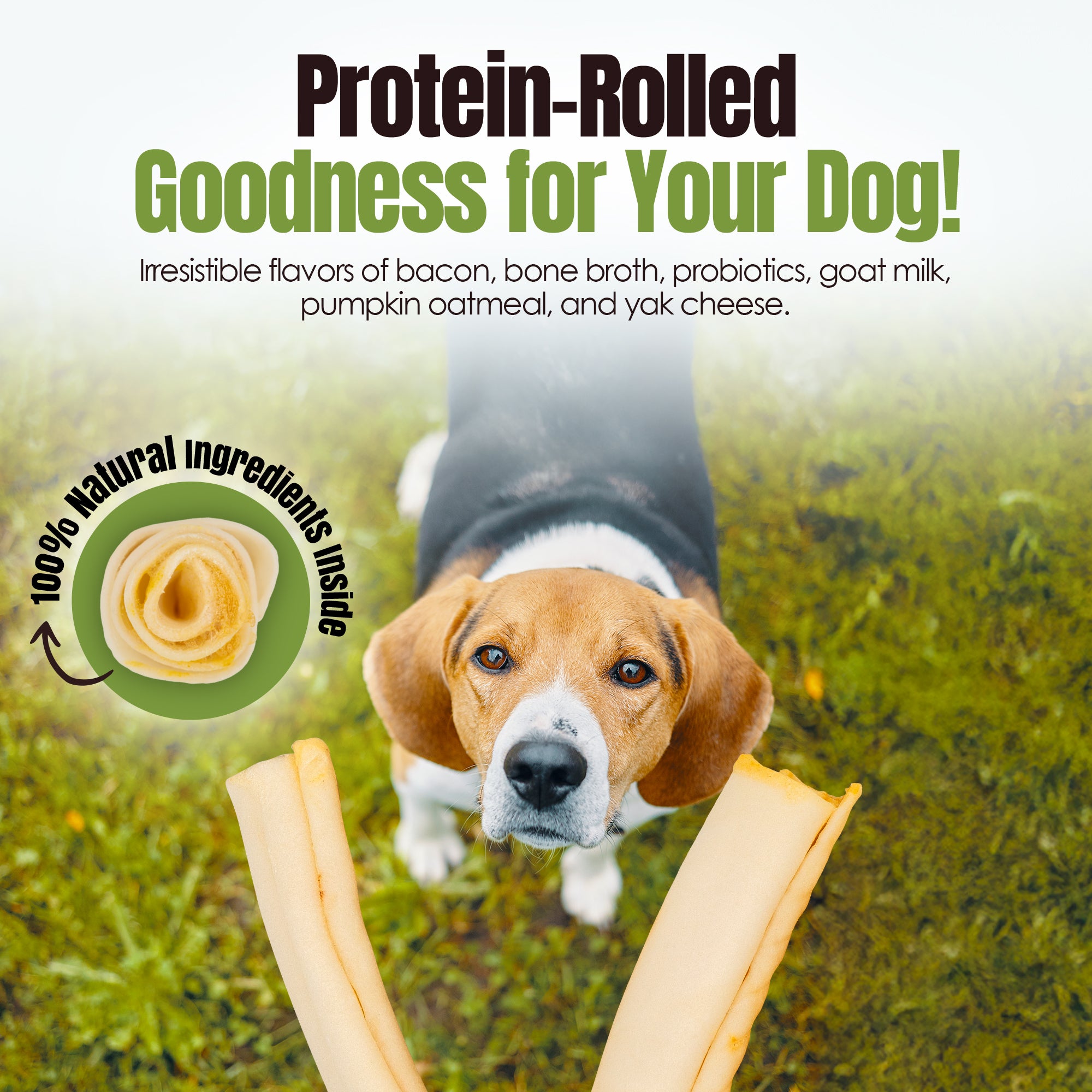 Moodog Beef Corium Collagen Roll Dog Treats