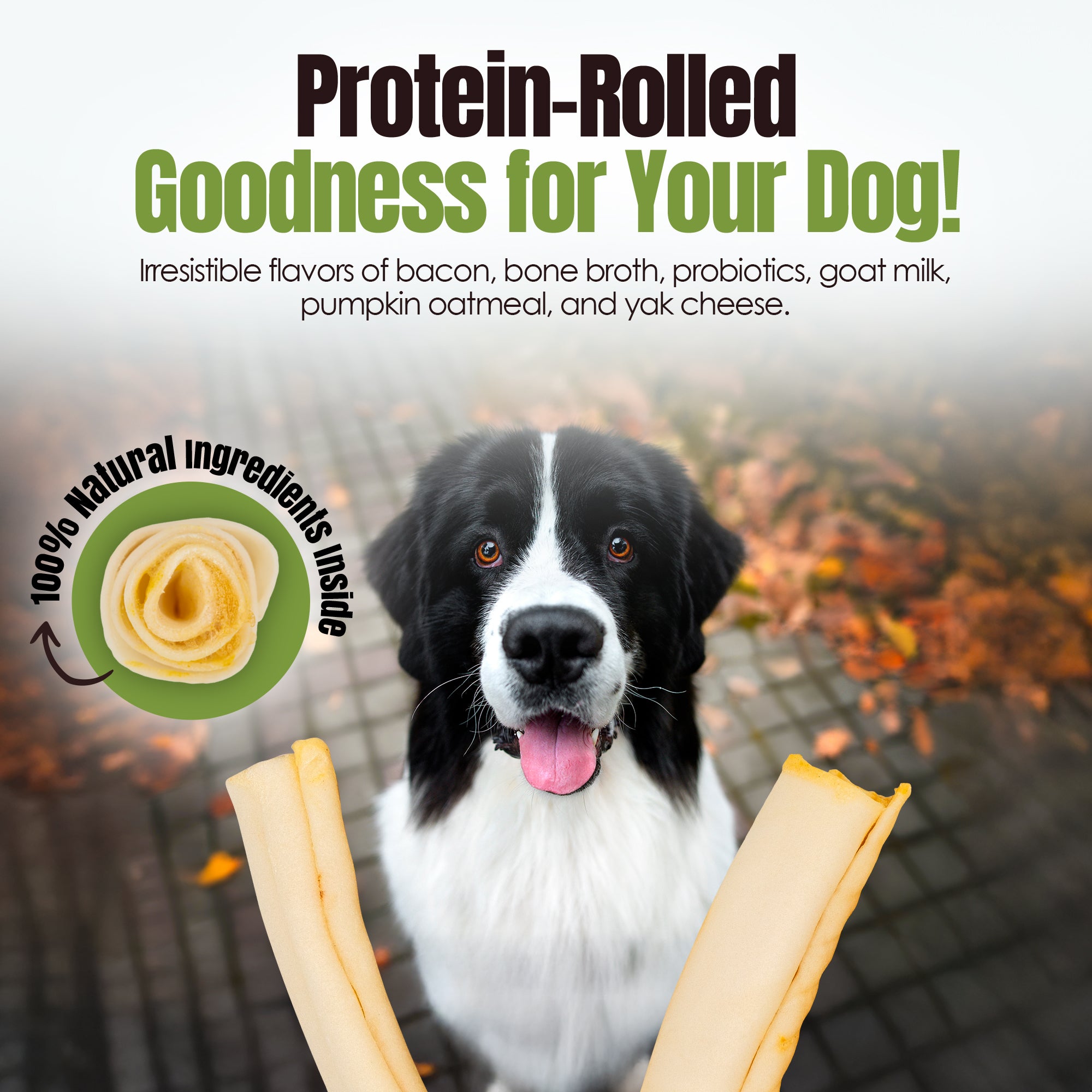 Moodog Beef Corium Collagen Roll Dog Treats