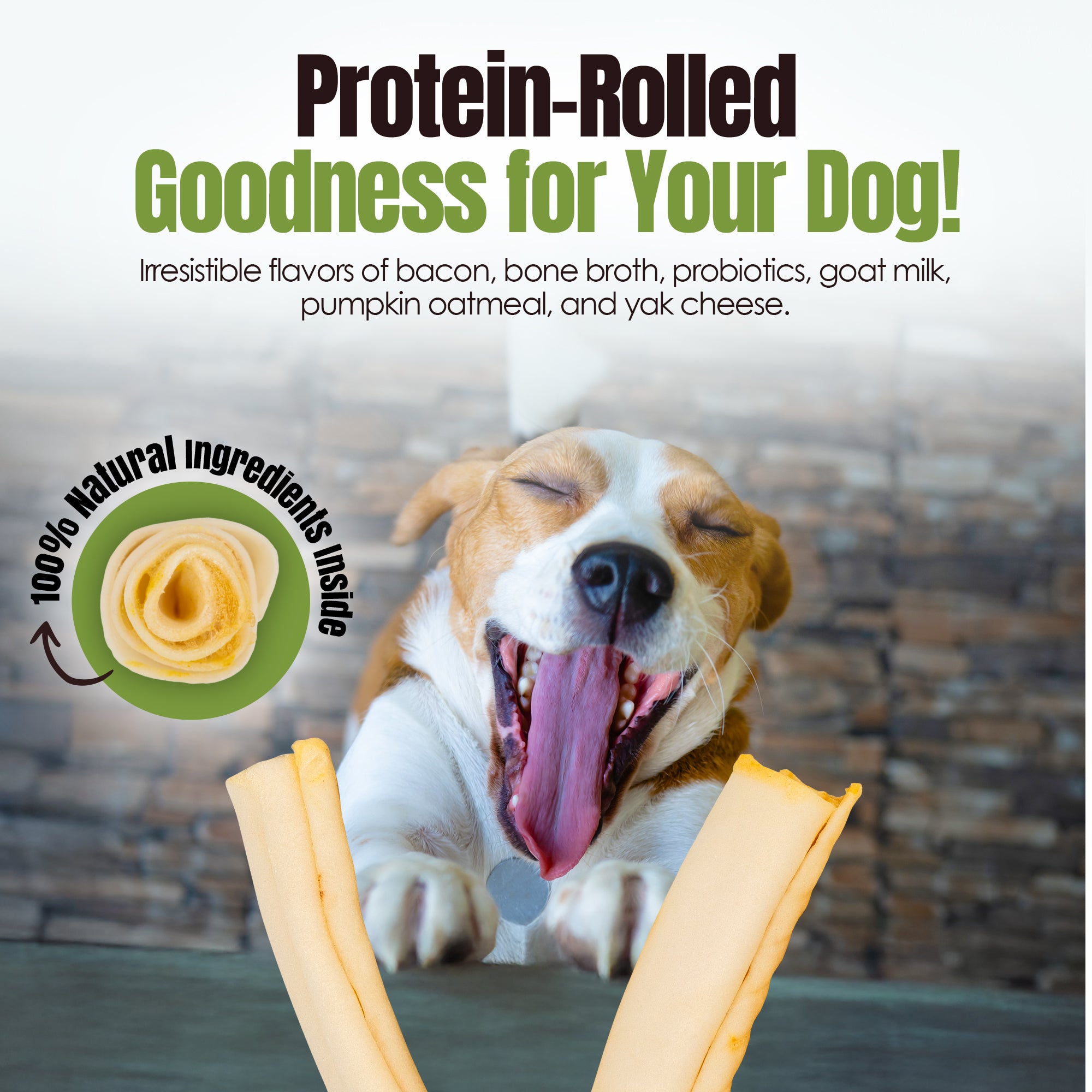Moodog Beef Corium Collagen Roll Dog Treats