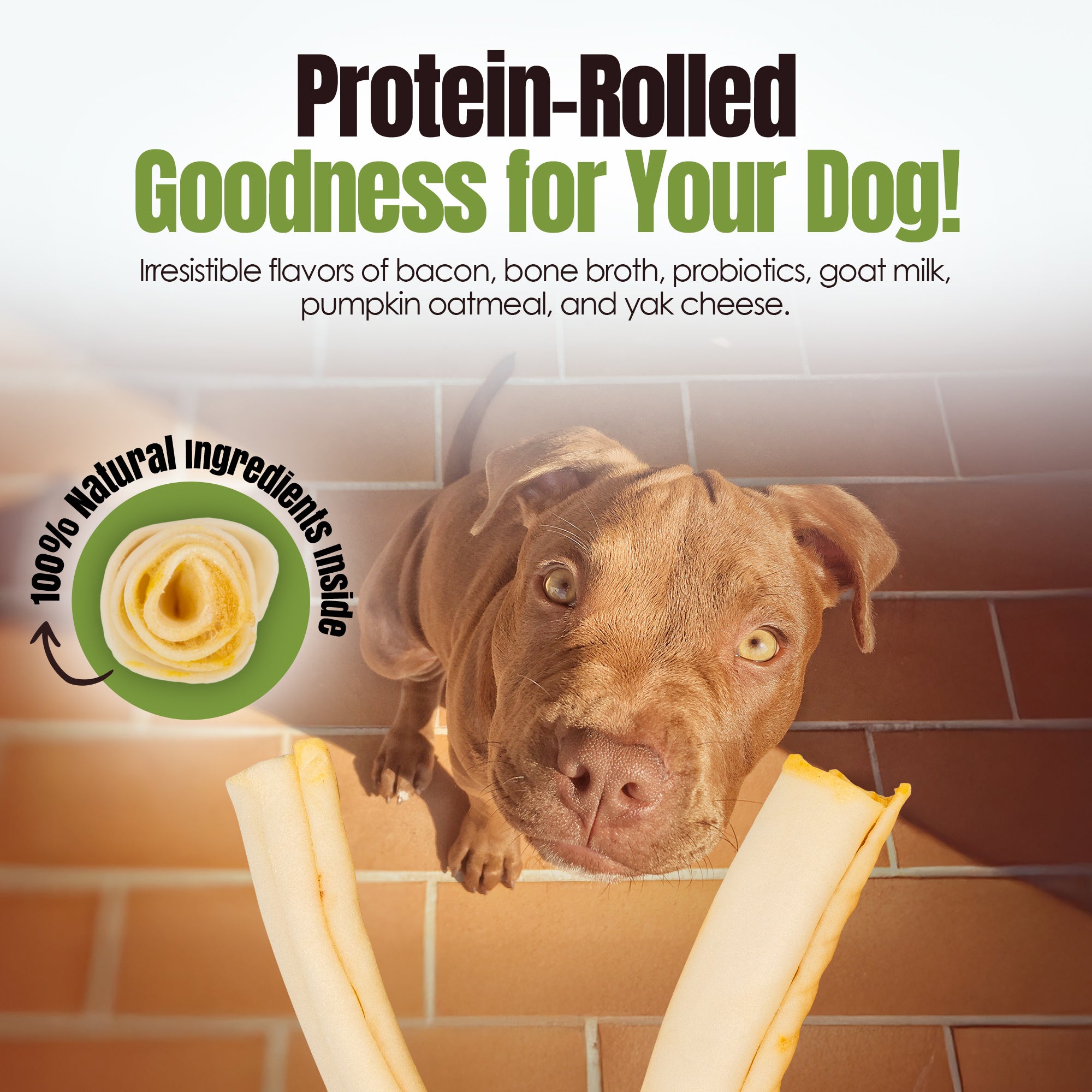 Moodog Beef Corium Collagen Roll Dog Treats