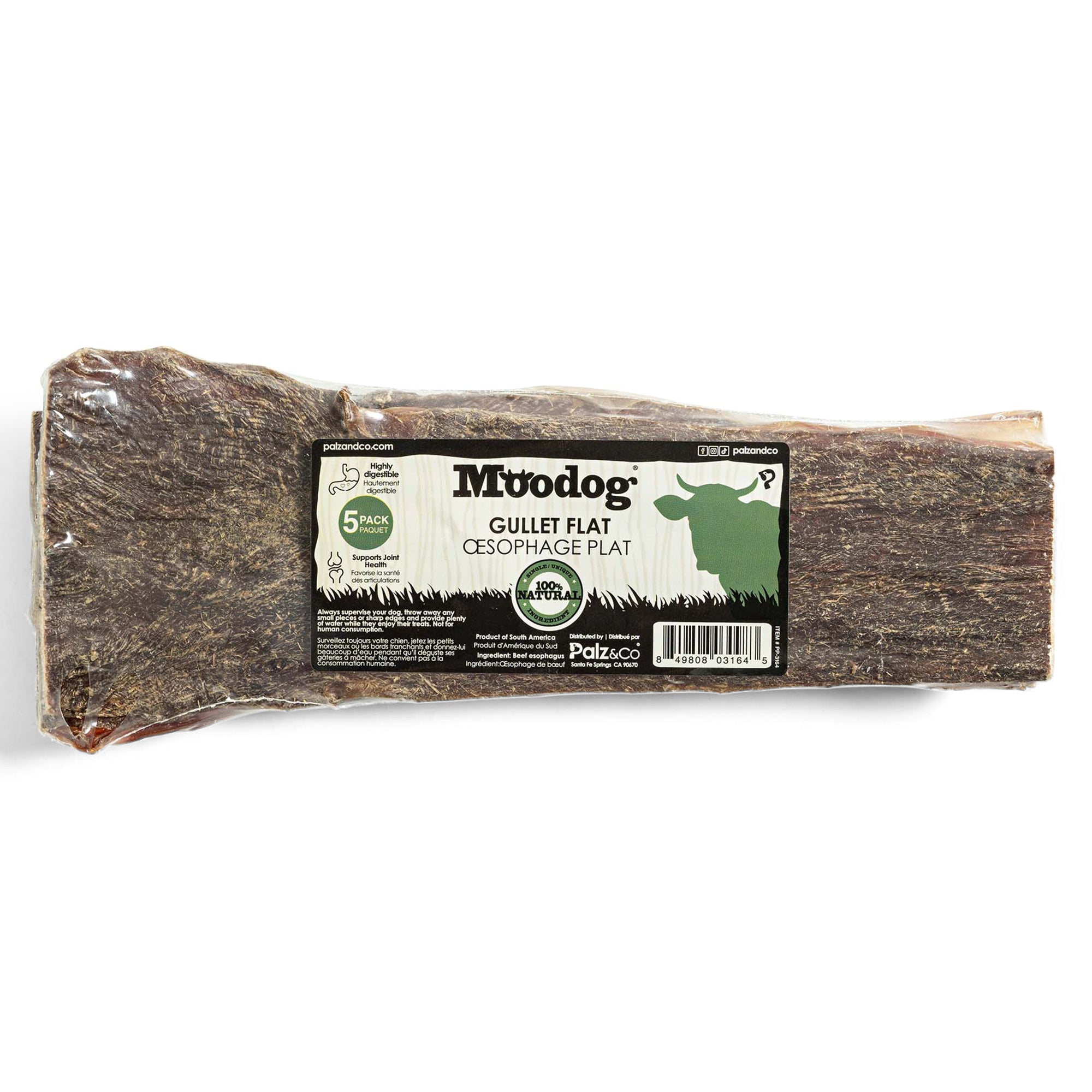 Moodog 8" Flat Beef Gullet - Pack of 5 Main image