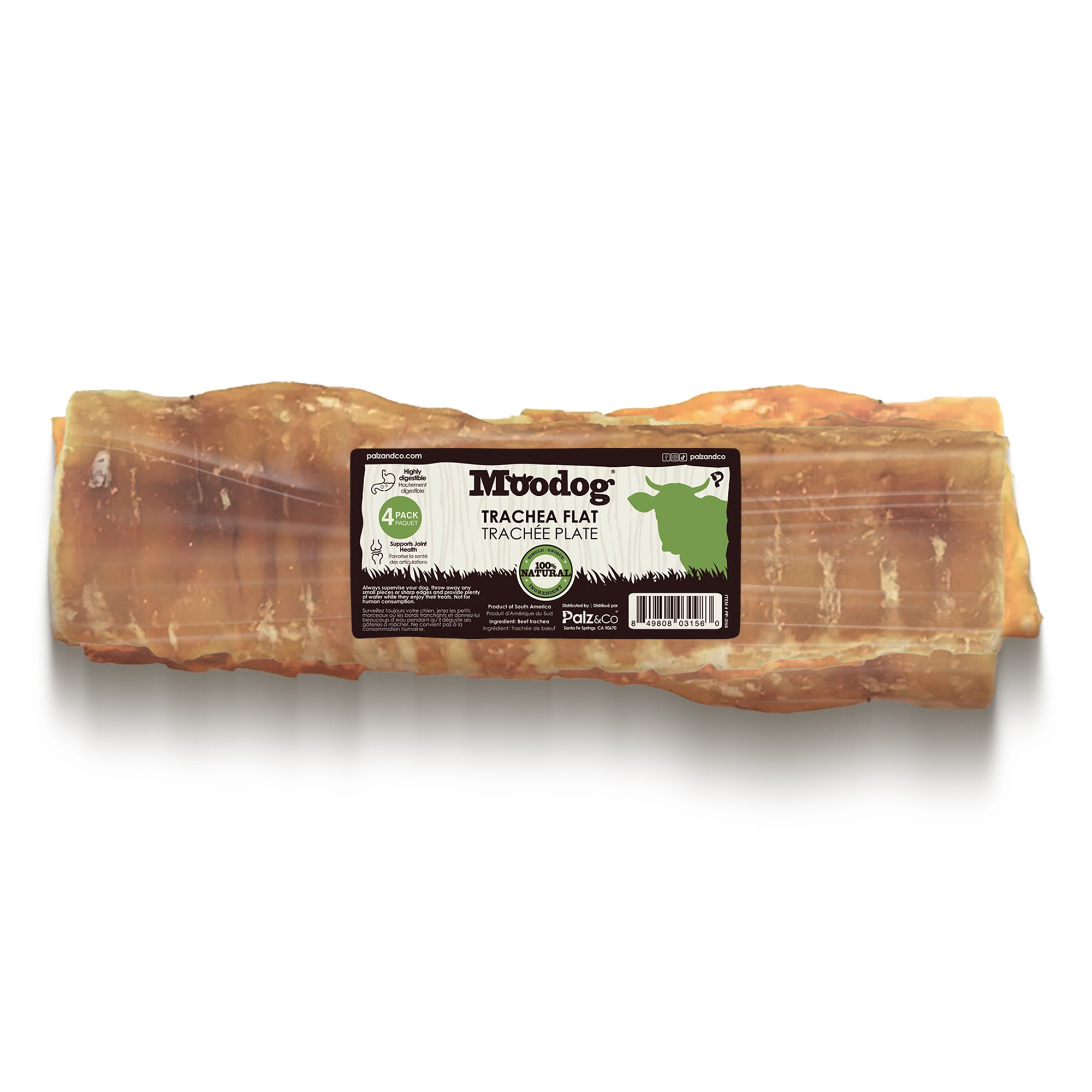 Moodog Beef Trachea Flat 6"x2" - Pack of 4 Main image
