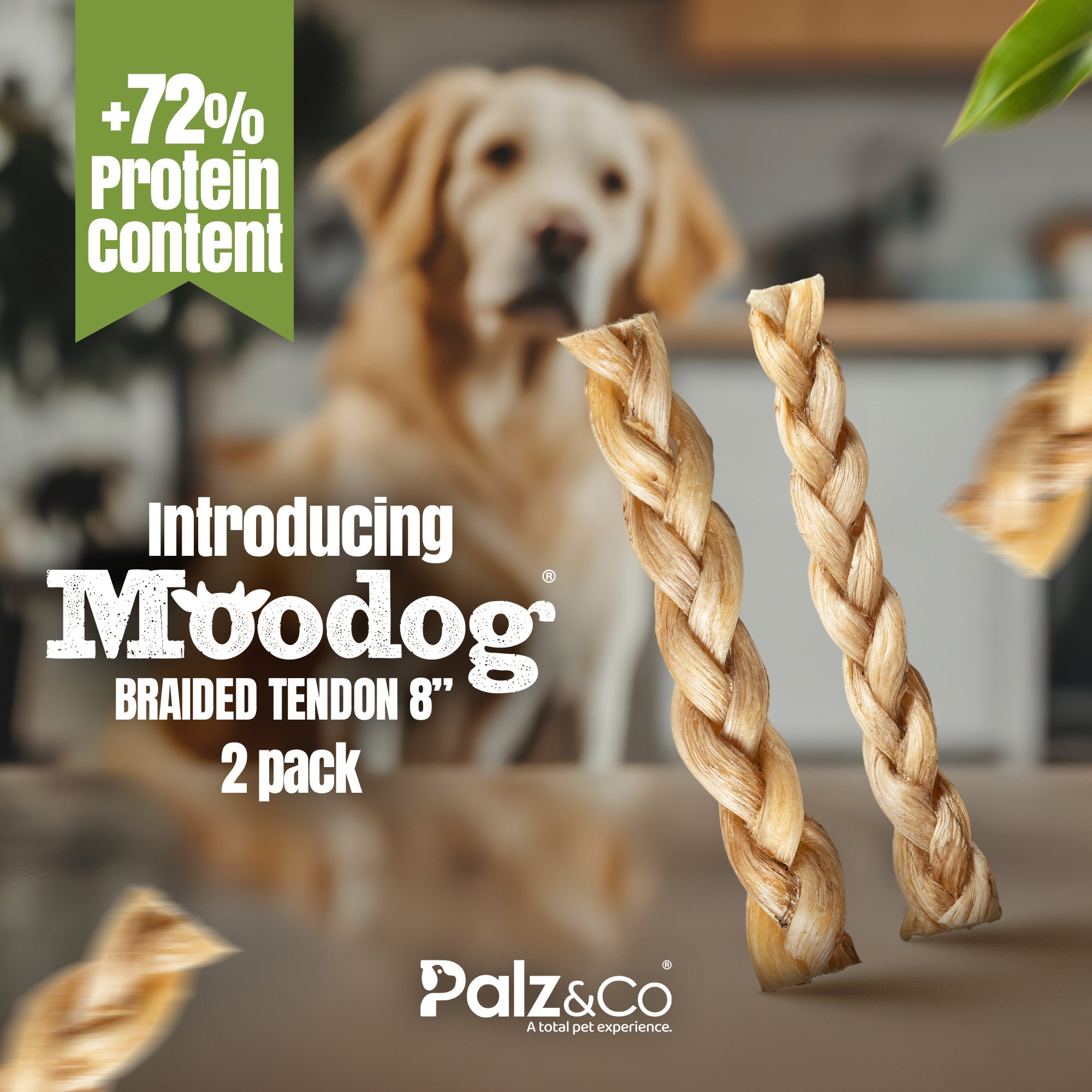 Moodog Braided Beef Tendon 8" - Pack of 2 Secondary image