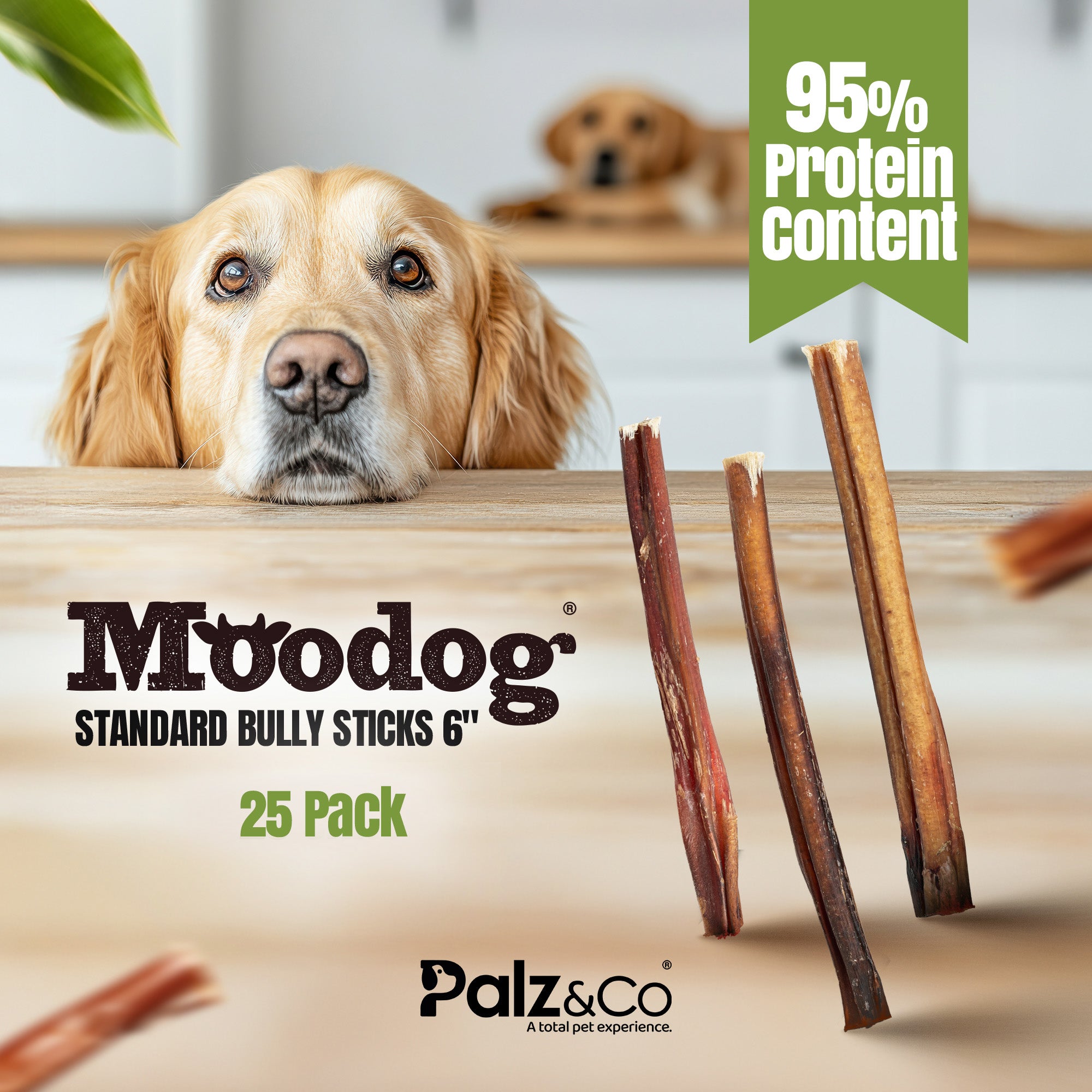 Moodog Beef Standard Bully Sticks 6" & 12" - Pack of 25 Secondary image