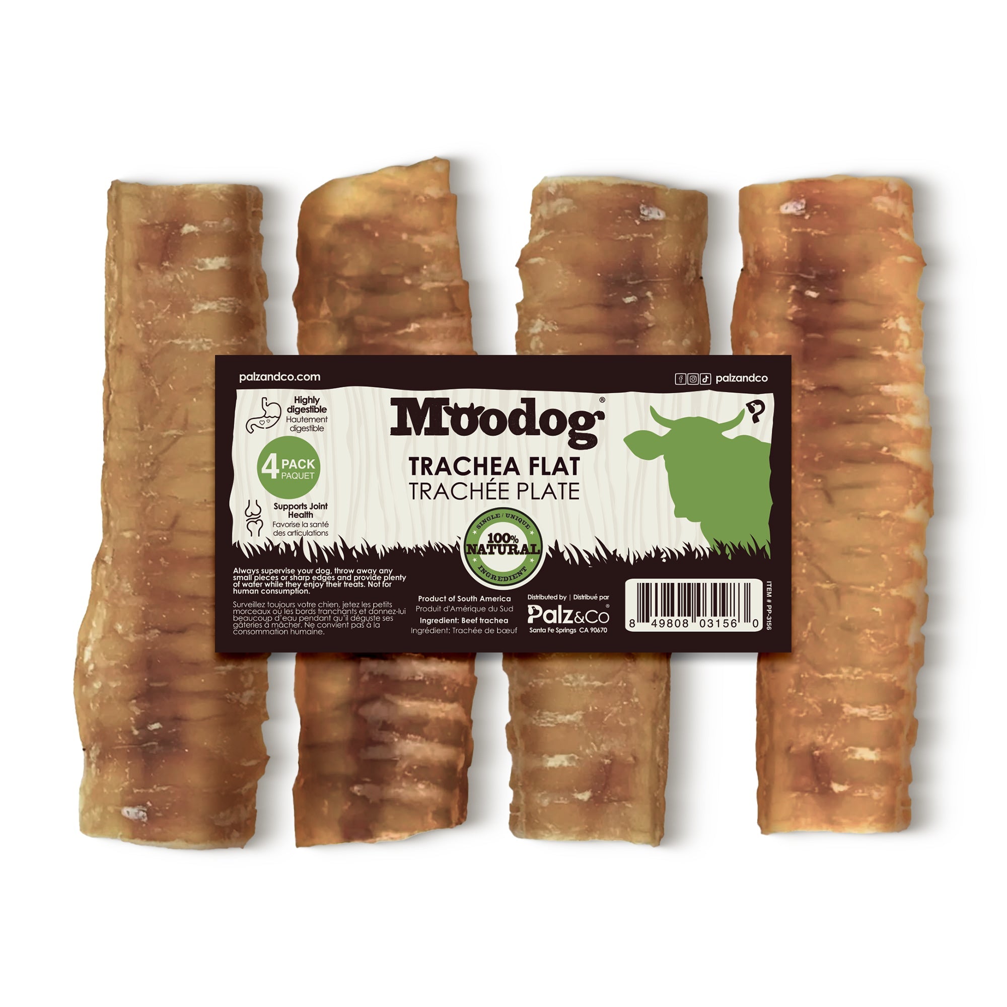Moodog Beef Trachea Flat 6"x2" - Pack of 4 Secondary image