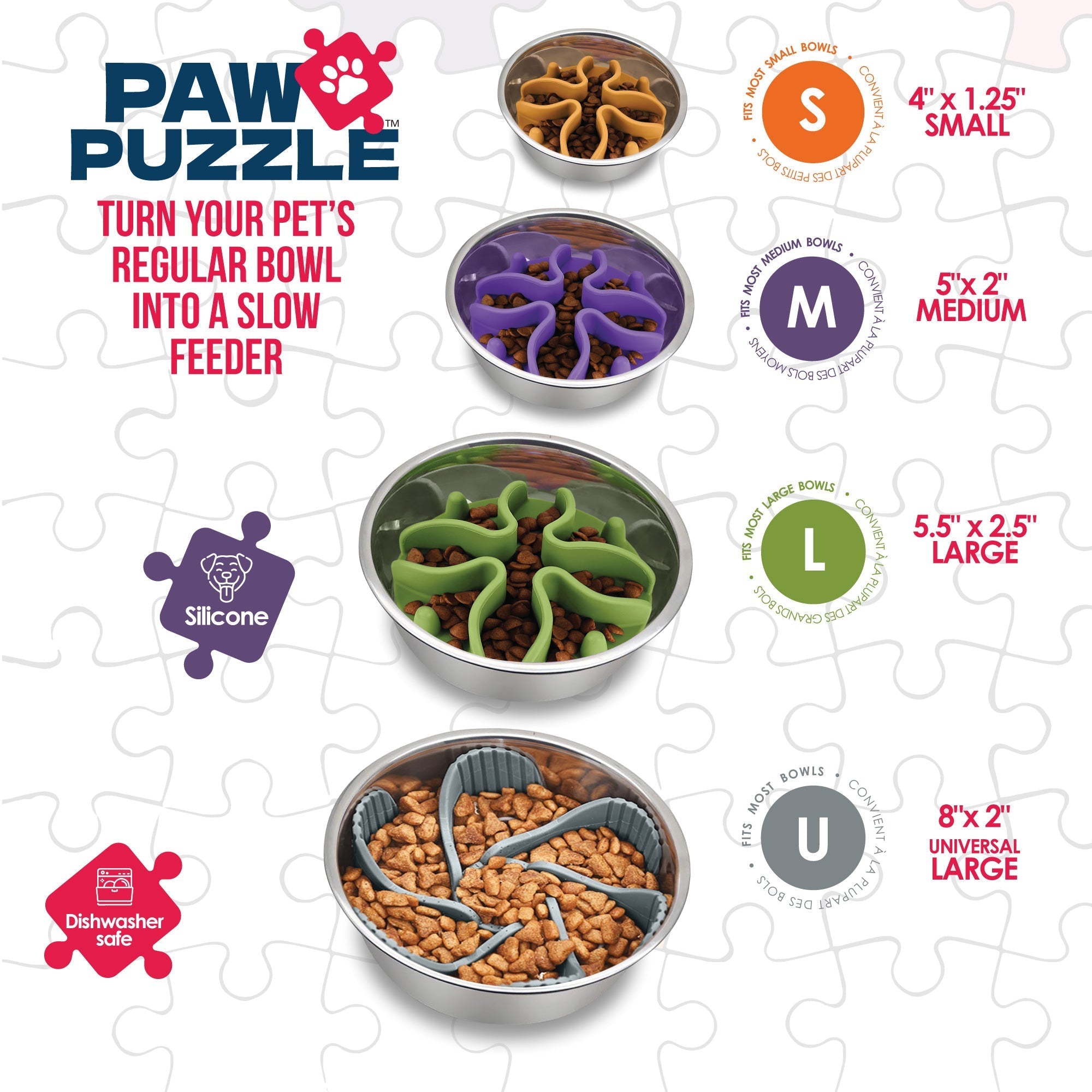 Paw Puzzle Dog Feeders Bowl Insert Secondary image