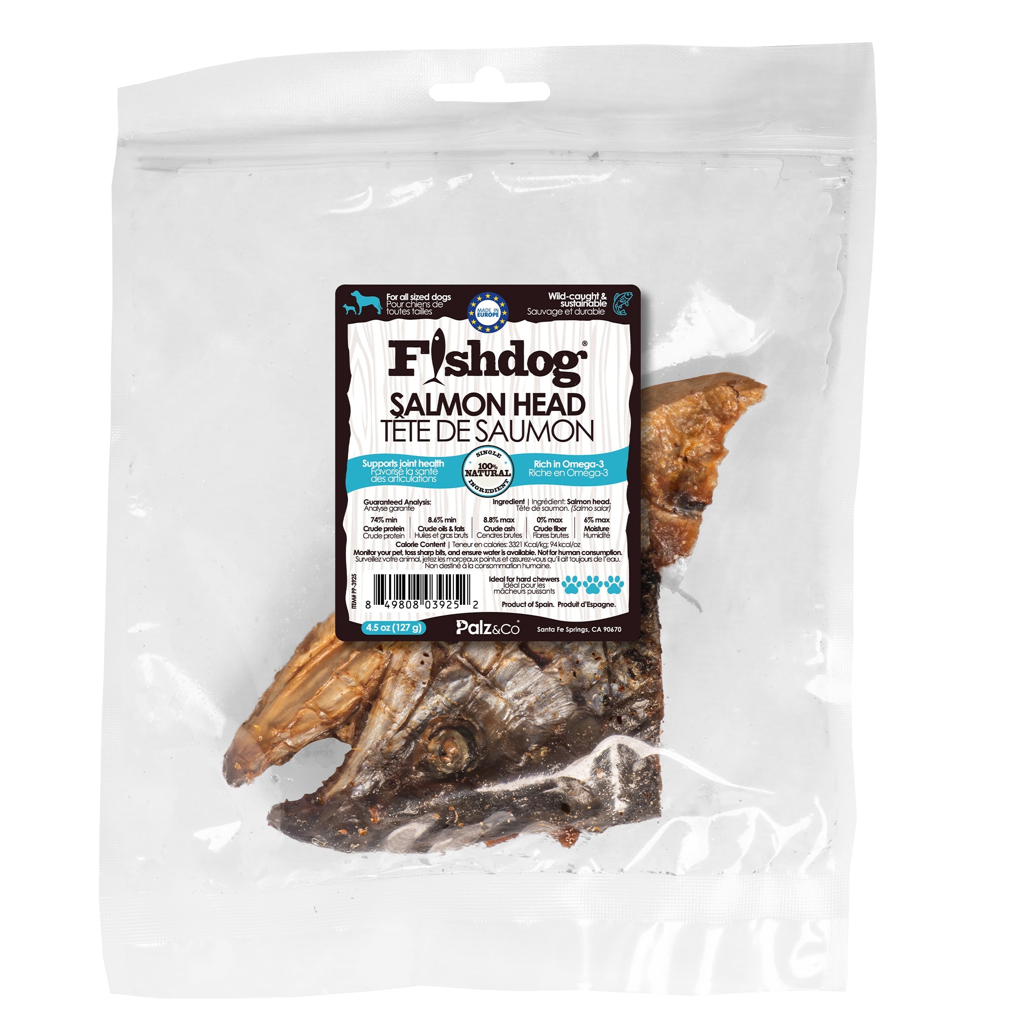 Fishdog Salmon Head (halves) - 4.5 oz (127g) Main image