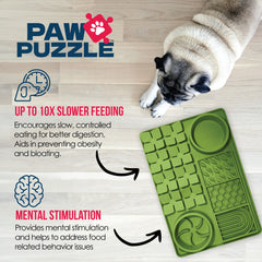 Paw Puzzle Silicone Slow Feeding Mat - Medium Purple