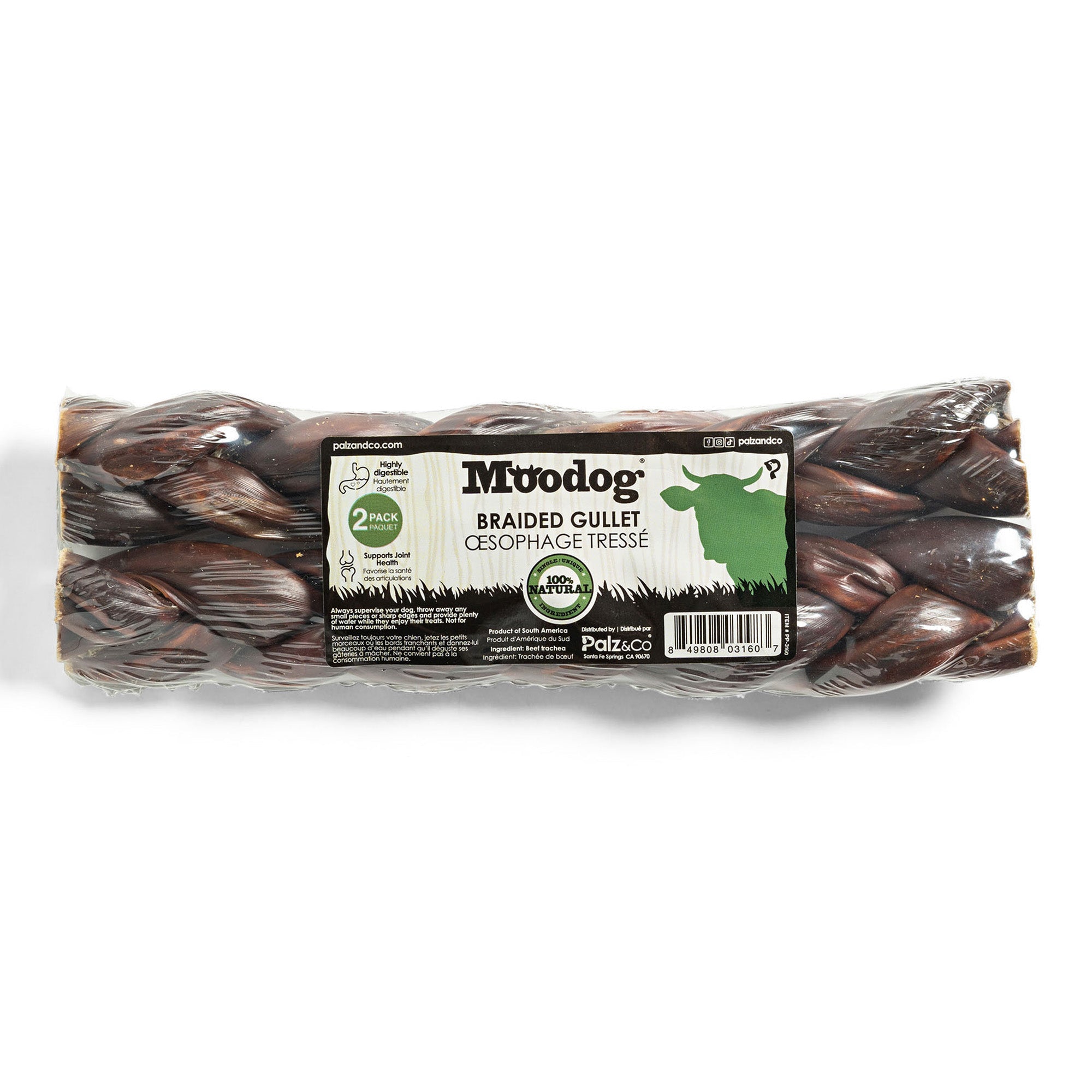 MooDog Beef Braided Gullet 8" 2 Pack Main image