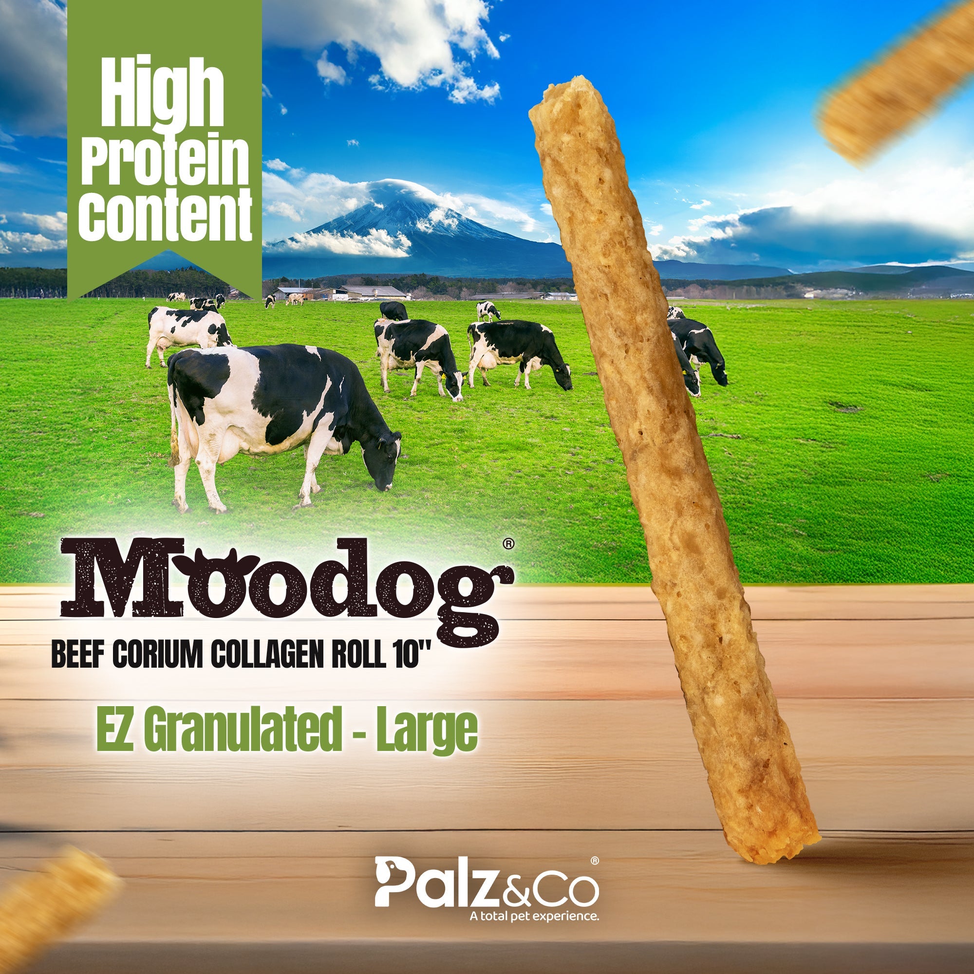 Moodog Easy-Chew Corium Collagen Dog Treat 7" & 10" Beef Flavor Roll