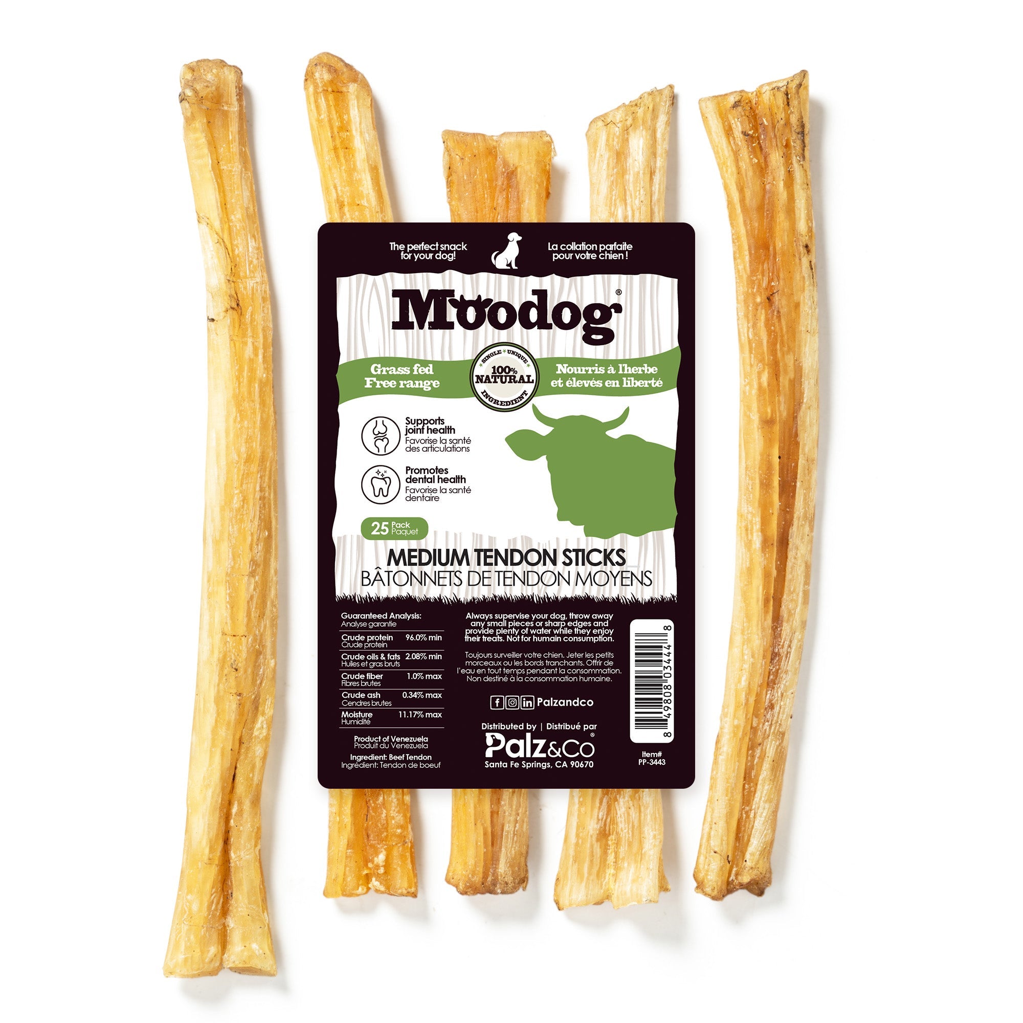 Moodog Beef Medium Tendon Stick - 25 Pack Main image