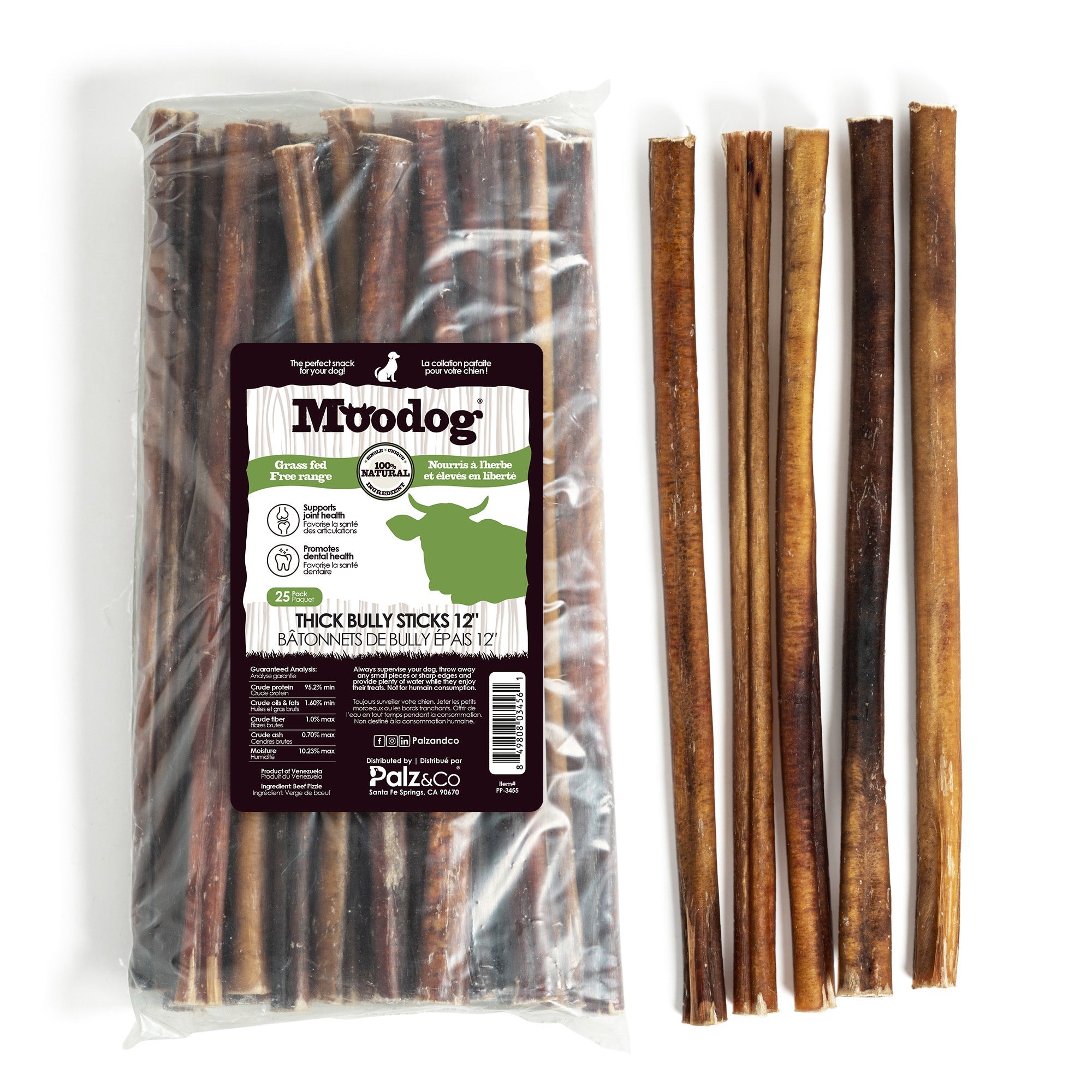 Moodog Beef Thick Bully Sticks 6-12"- Pack of 25 Secondary image