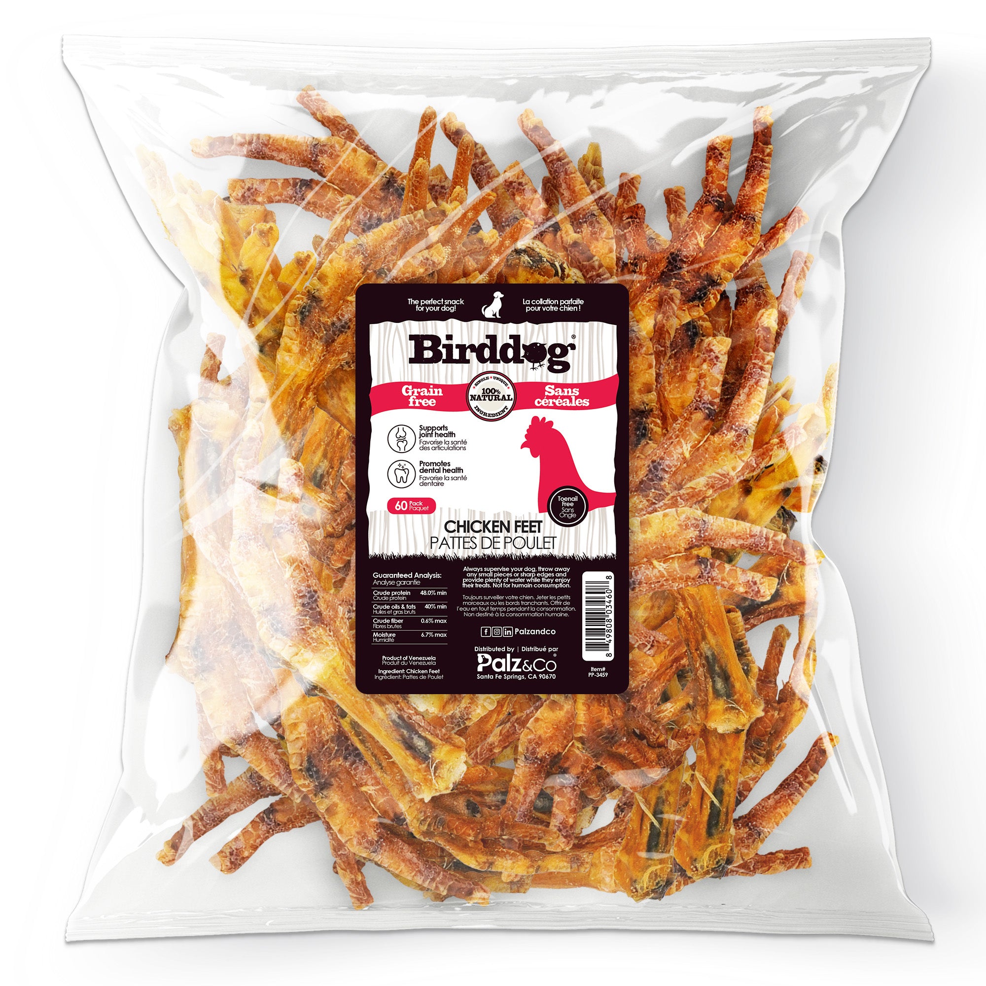 Bag of BirdDog Chicken Feet with visible branding on a white background Main image