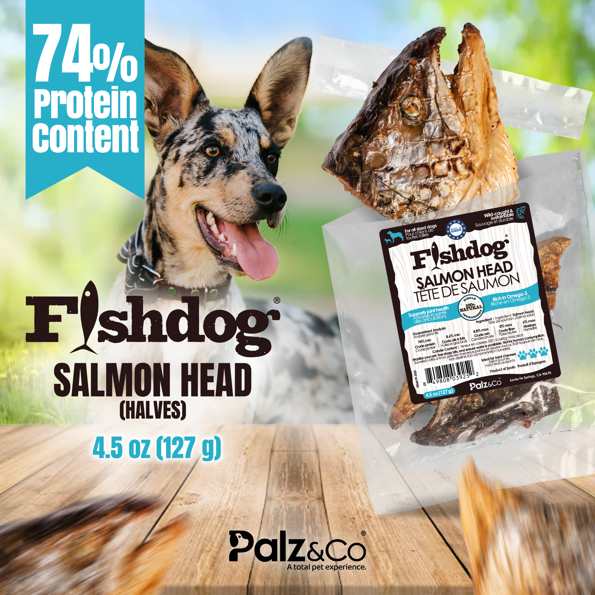 Fishdog Salmon Head (halves) - 4.5 oz (127g) Secondary image