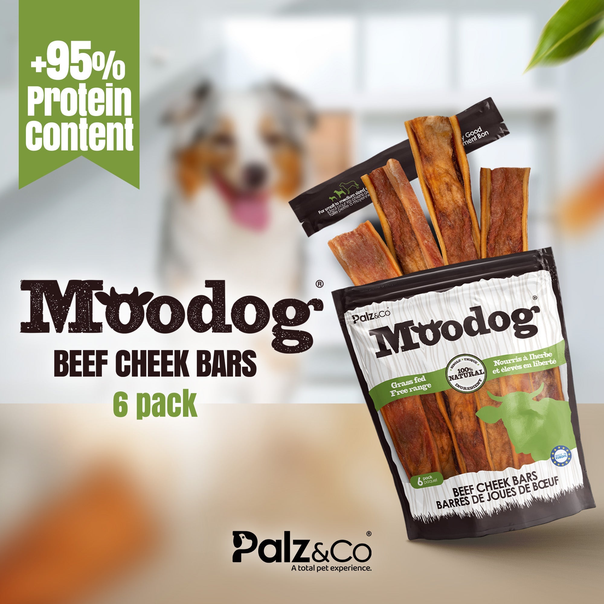 Moodog Beef Cheek Bars - Pack of 6 Secondary image