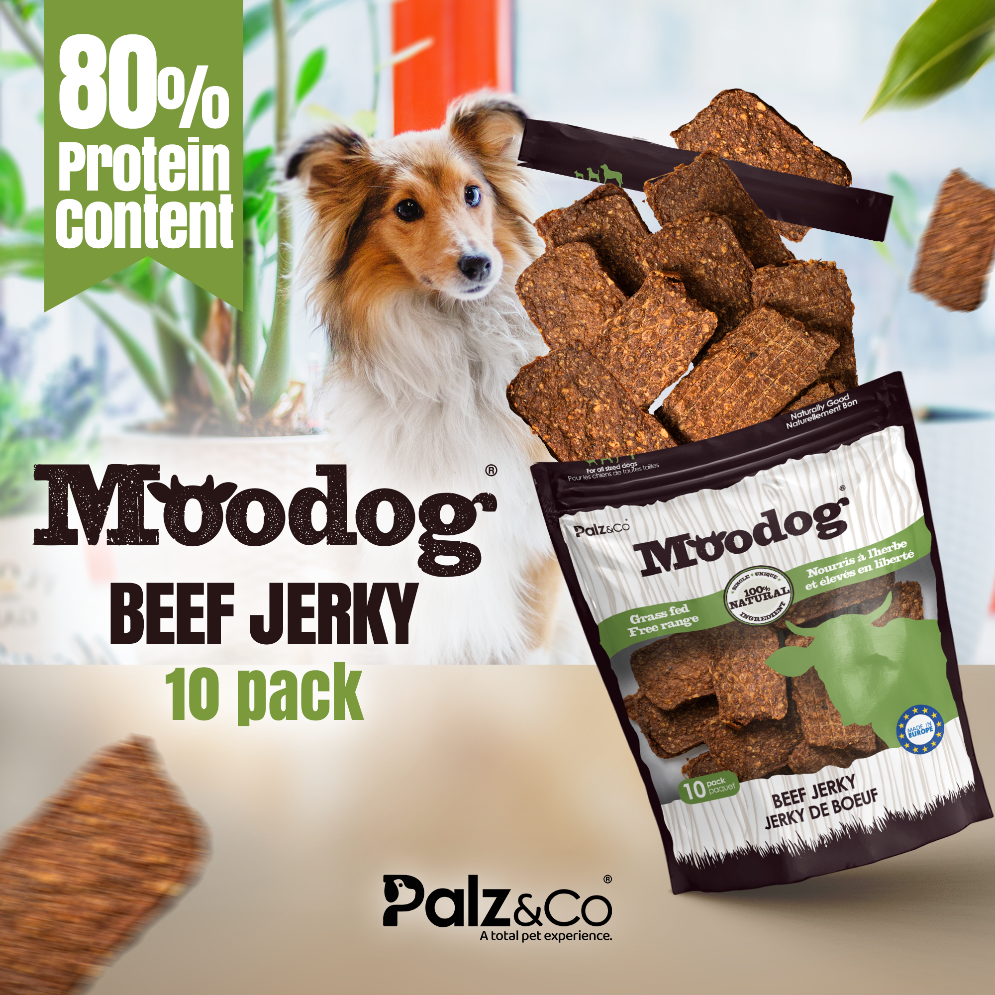 Moodog Beef Jerky Chews - Pack of 10 Secondary image