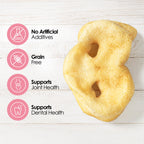 Bagel with health benefits text on a white background