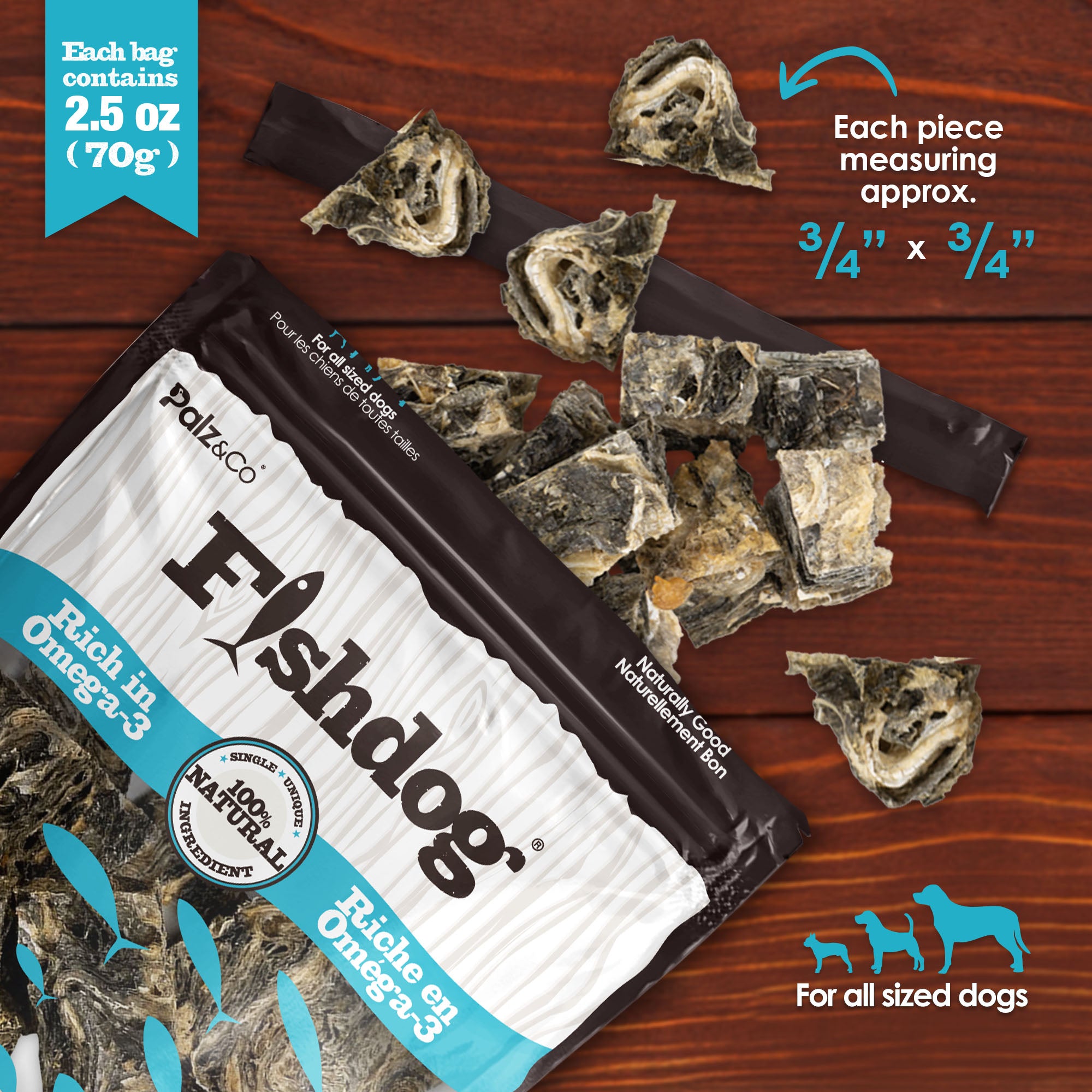 Fishskin Dog Cod Bites Cubes - 2.5 oz Secondary image