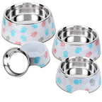 Retro Inspired Food Water Bowl, No-Skid Base