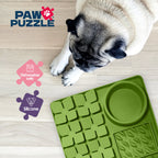 Paw Puzzle Silicone 2-in-1 Slow Feeder & Lick Mat - 3 Sizes & Colors