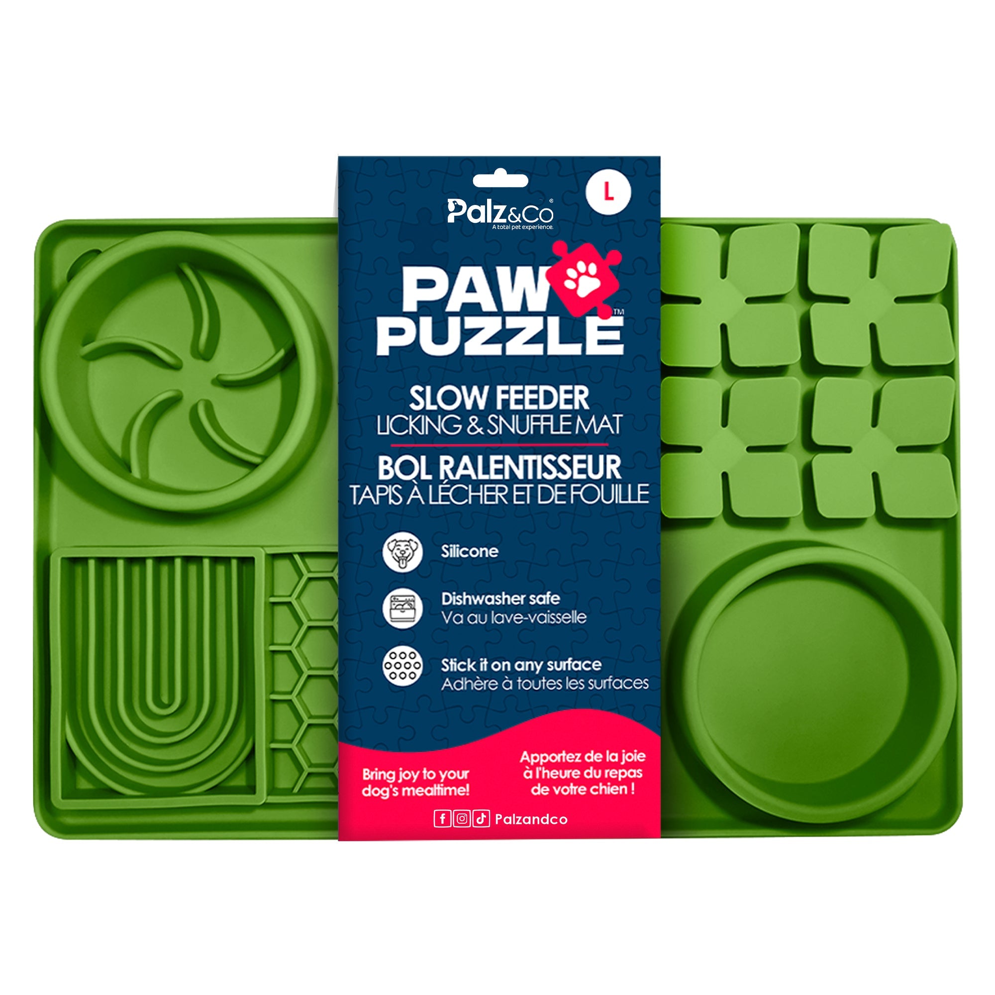 Paw Puzzle Silicone 2-in-1 Slow Feeder & Lick Mat - 3 Sizes & Colors