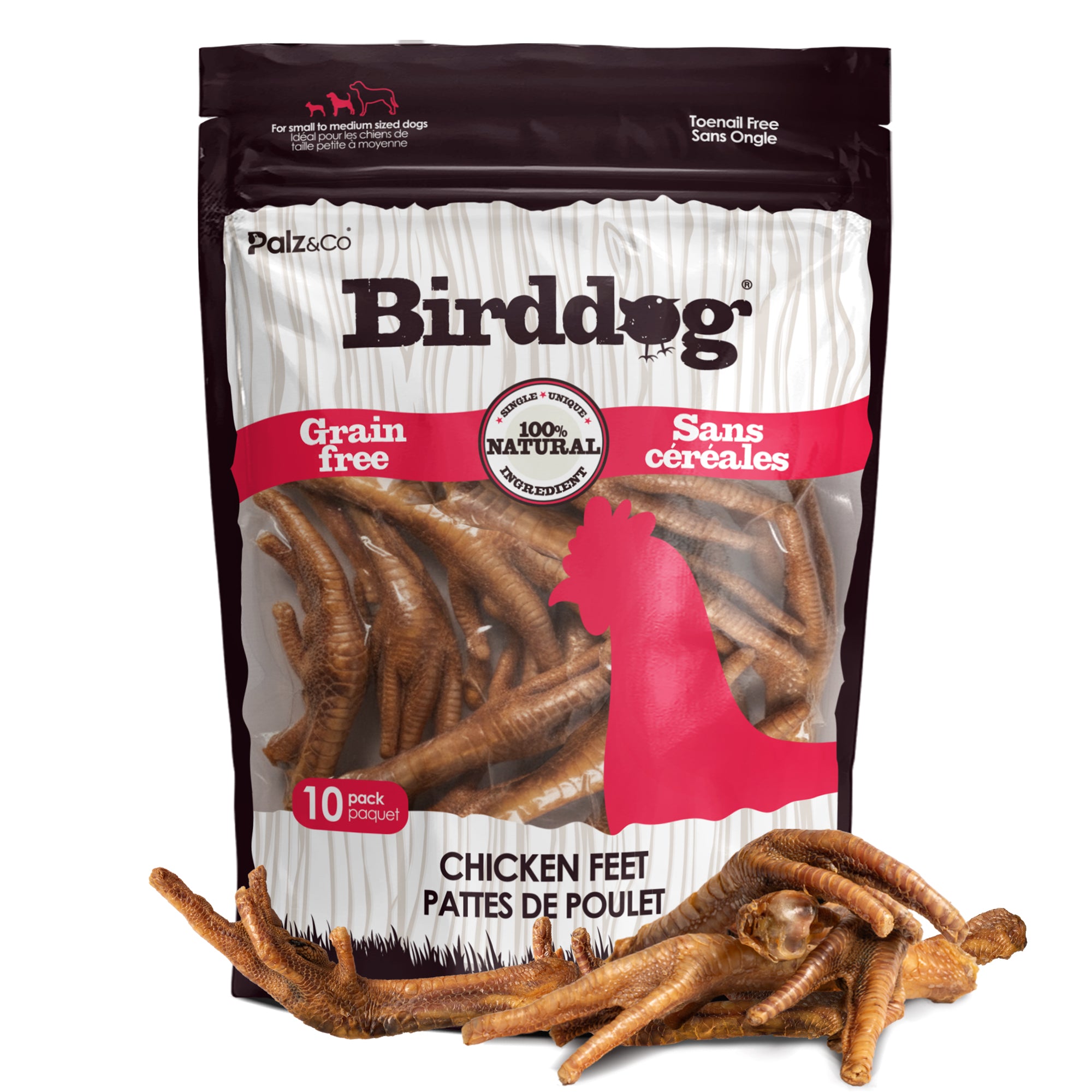 Birddog Chicken Feet Dog Treats - Pack of 10 and 35 Main image